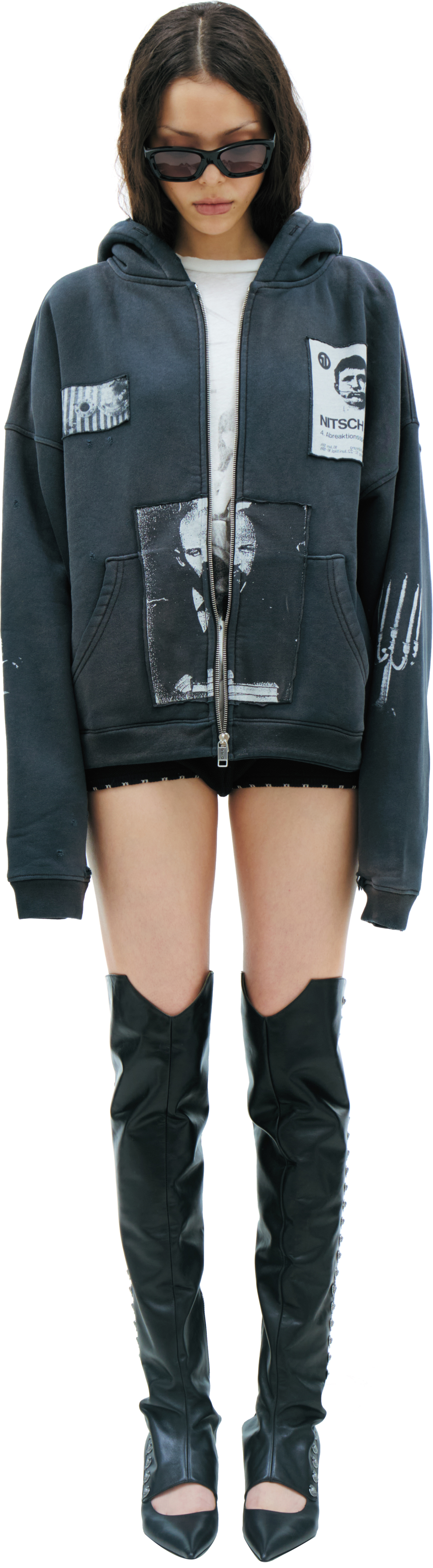 Enfants Riches Déprimés Black zip-up hoodie