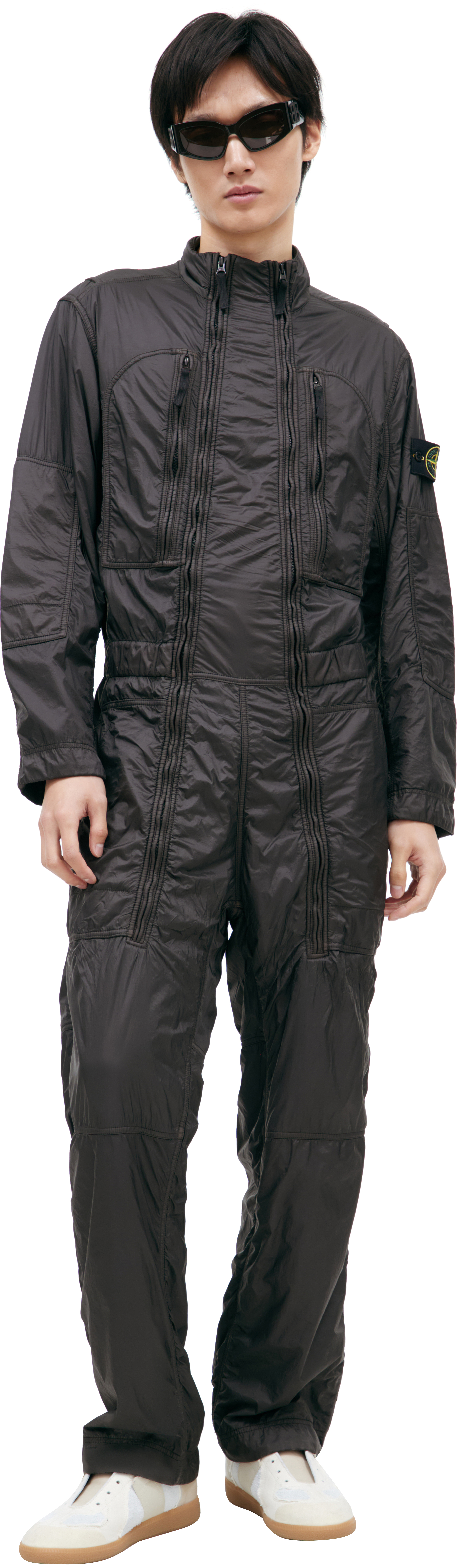 Stone Island Jumpsuit with a patch on the sleeve