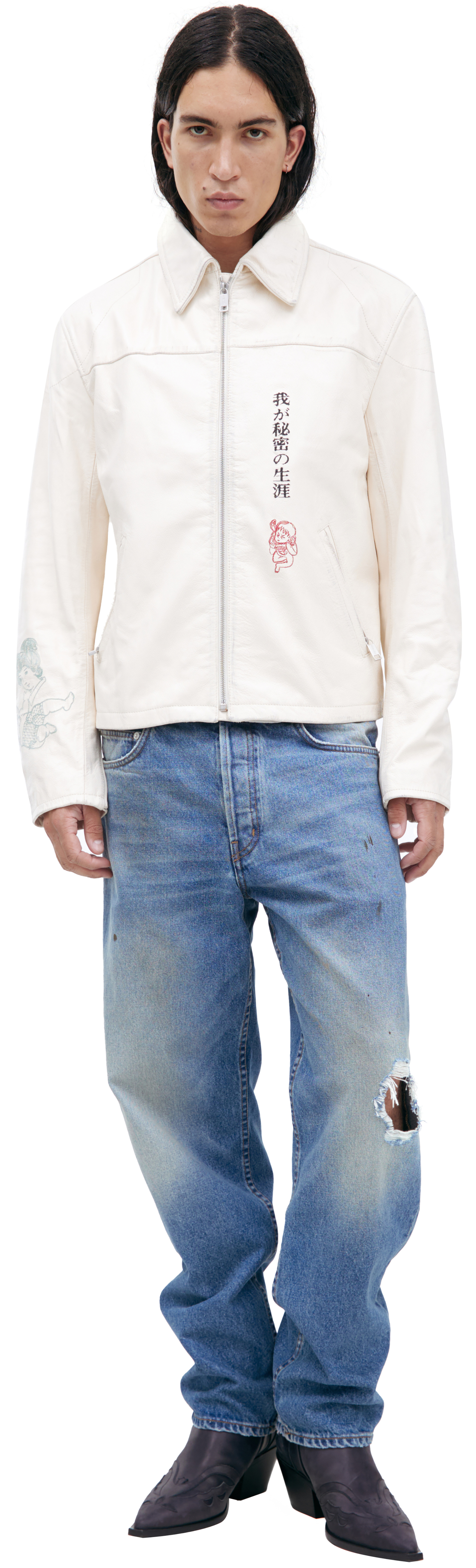 Enfants Riches Déprimés Hieroglyphic leather jacket