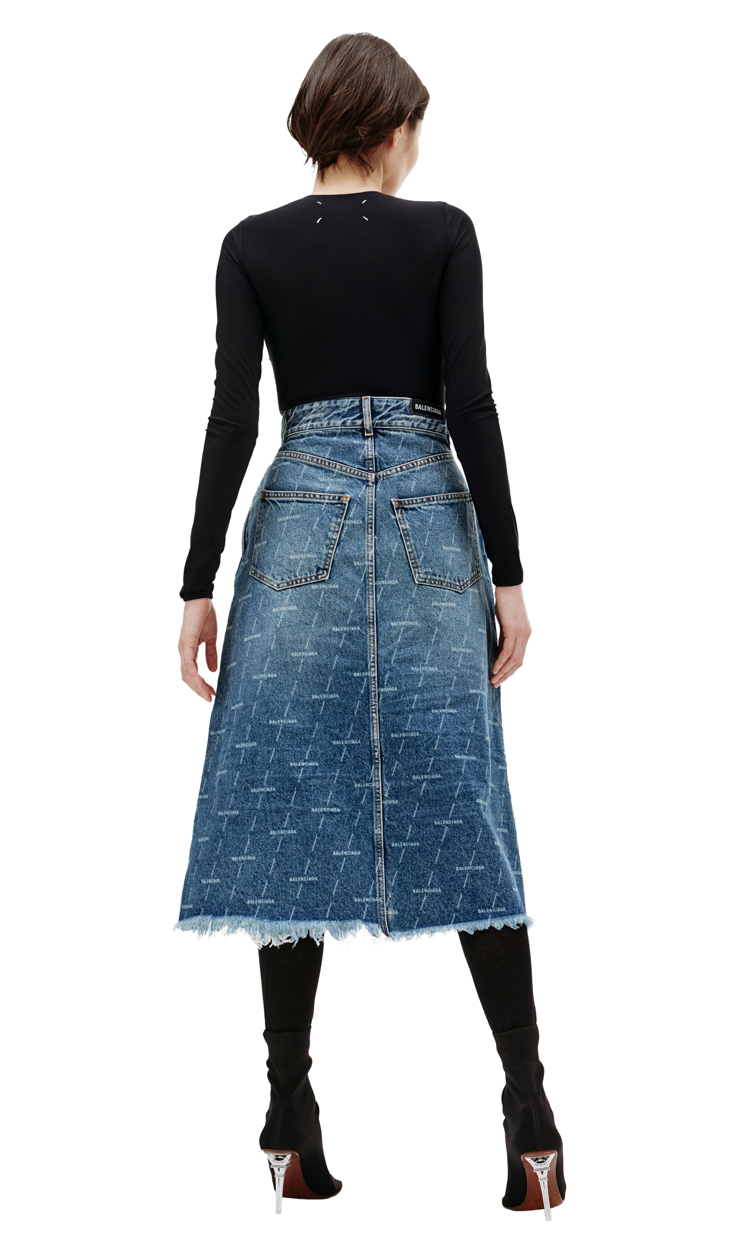 Balenciaga Джинсовая юбка с логотипом