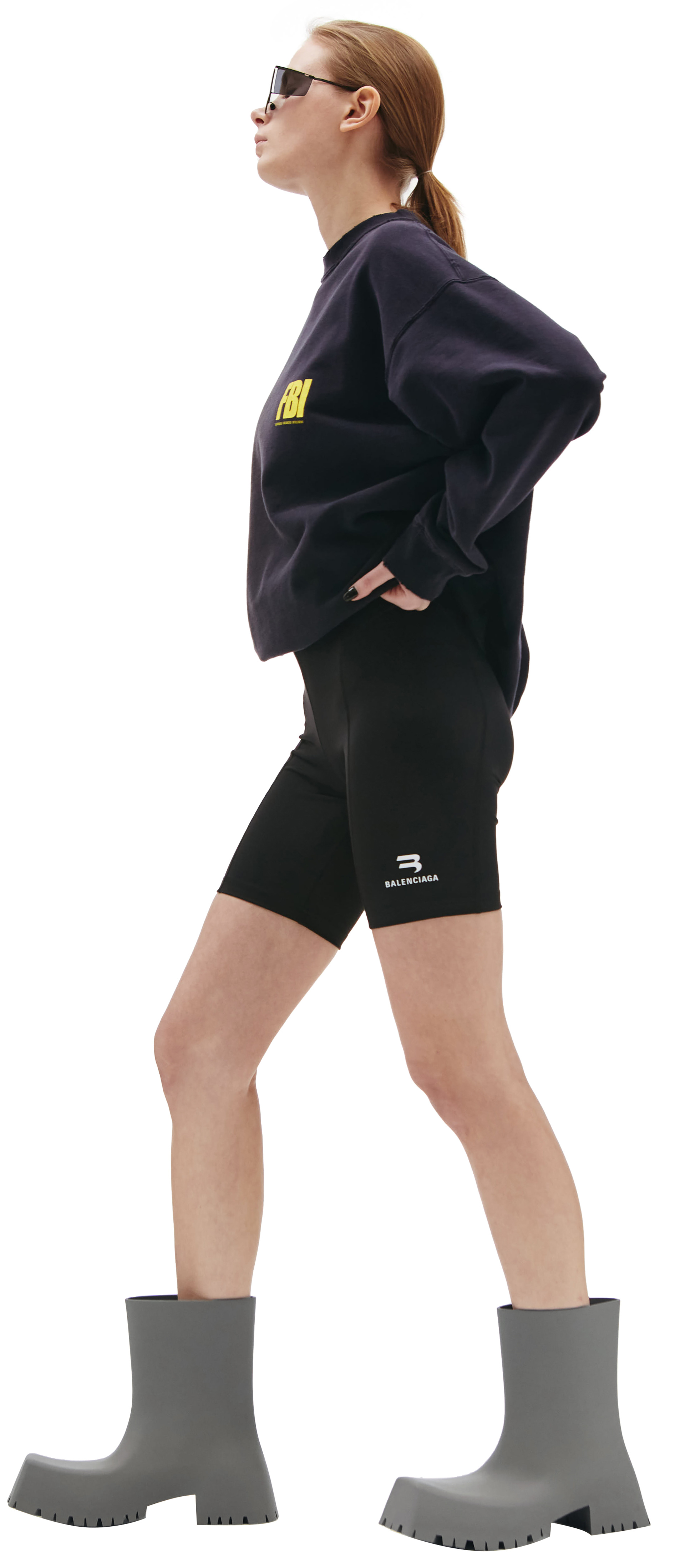 Balenciaga Logo Cycling Short in Black