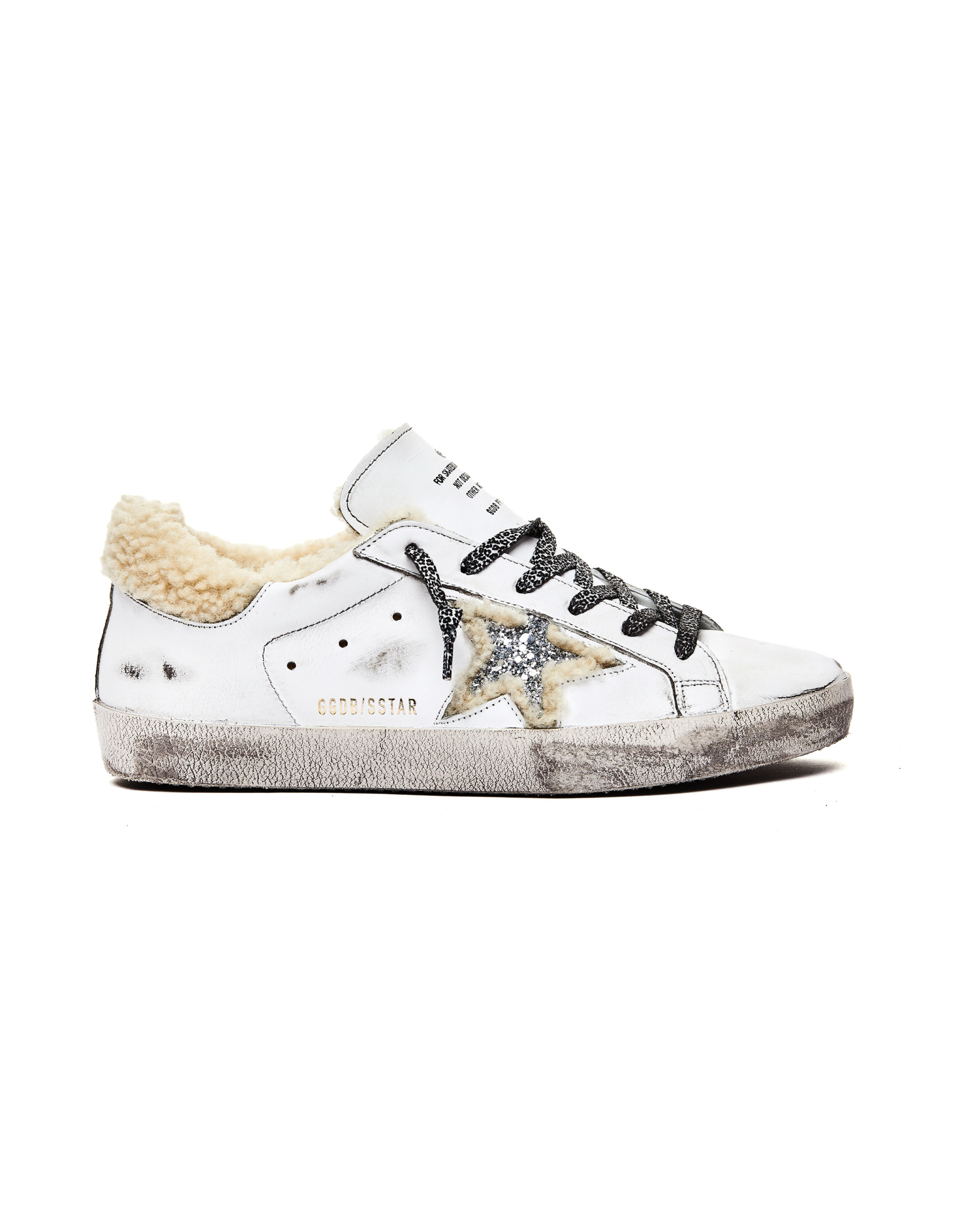 Golden Goose Кожаные кеды Superstar с овчиной