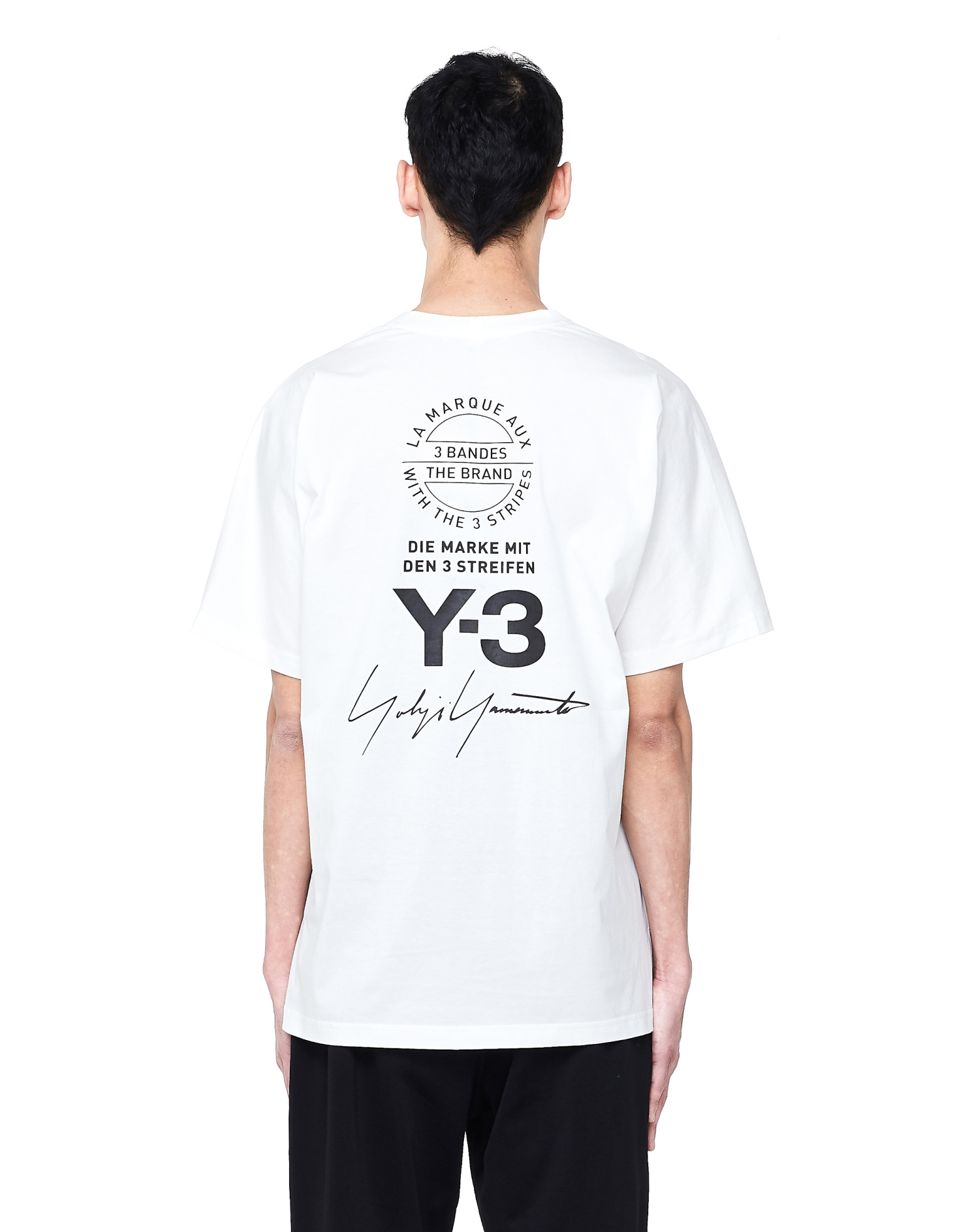 Y-3 Белая футболка с логотипами