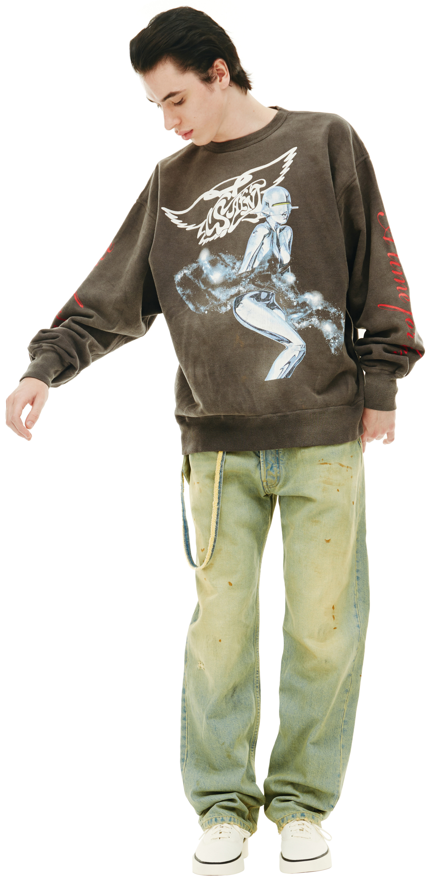 Buy Saint Michael men grey sorayama x saint michael graphic print  sweatshirt for $746 online on SV77