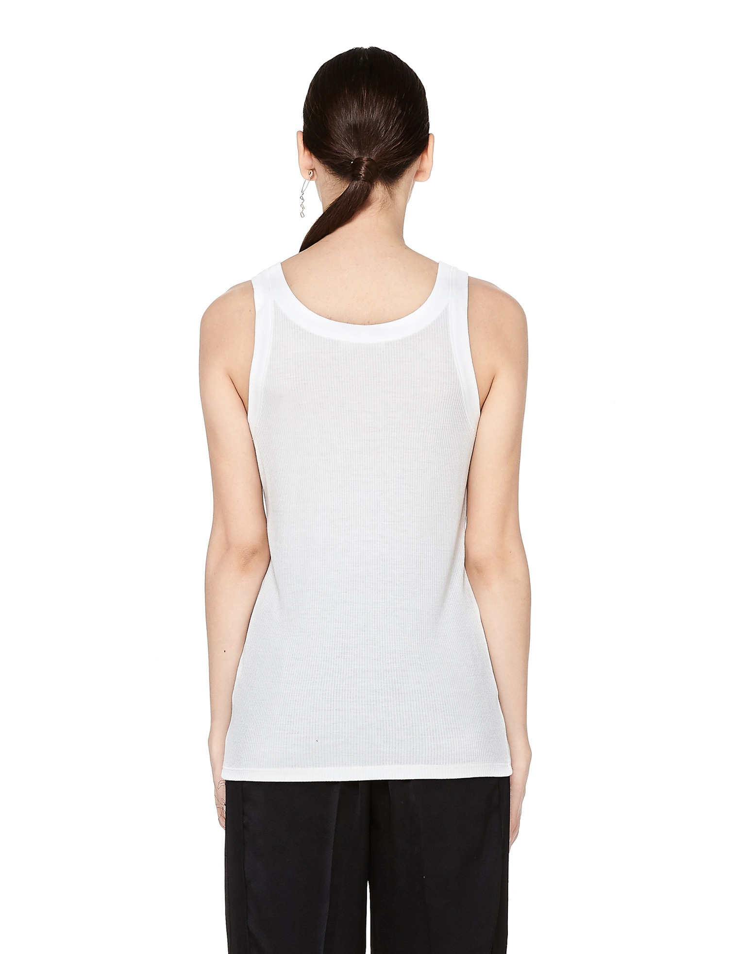 The Row White Ribbed Tank Top