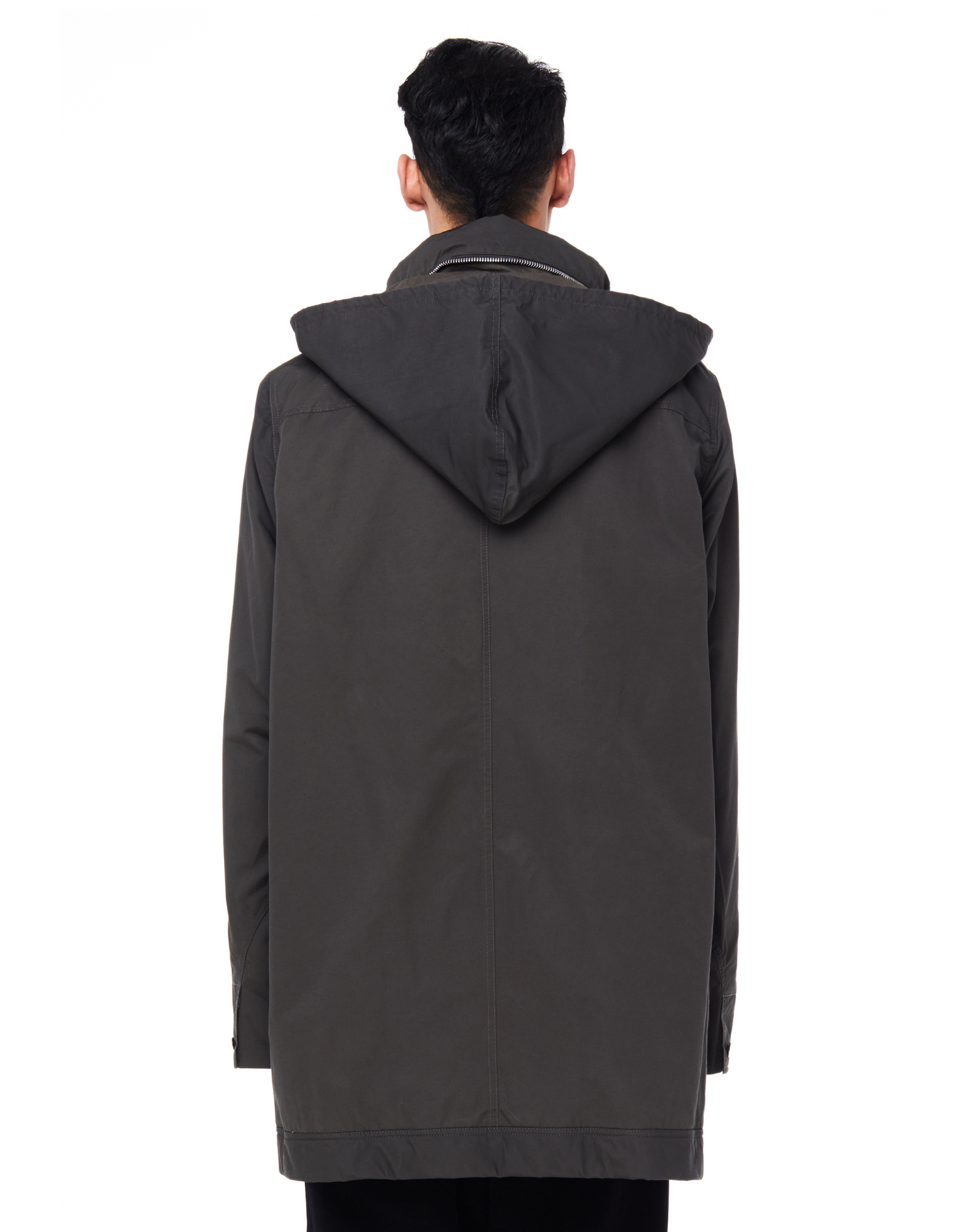 DRKSHDW by Rick Owens Dark Grey Hooded Parka Coat