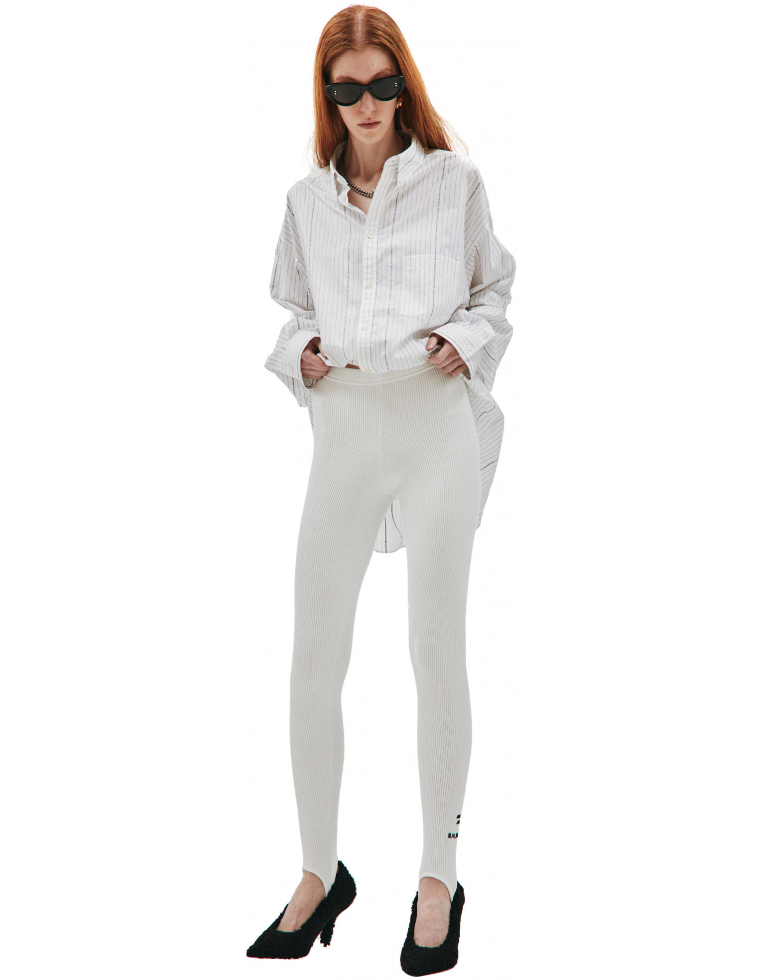 Balenciaga Leggings in white with loops