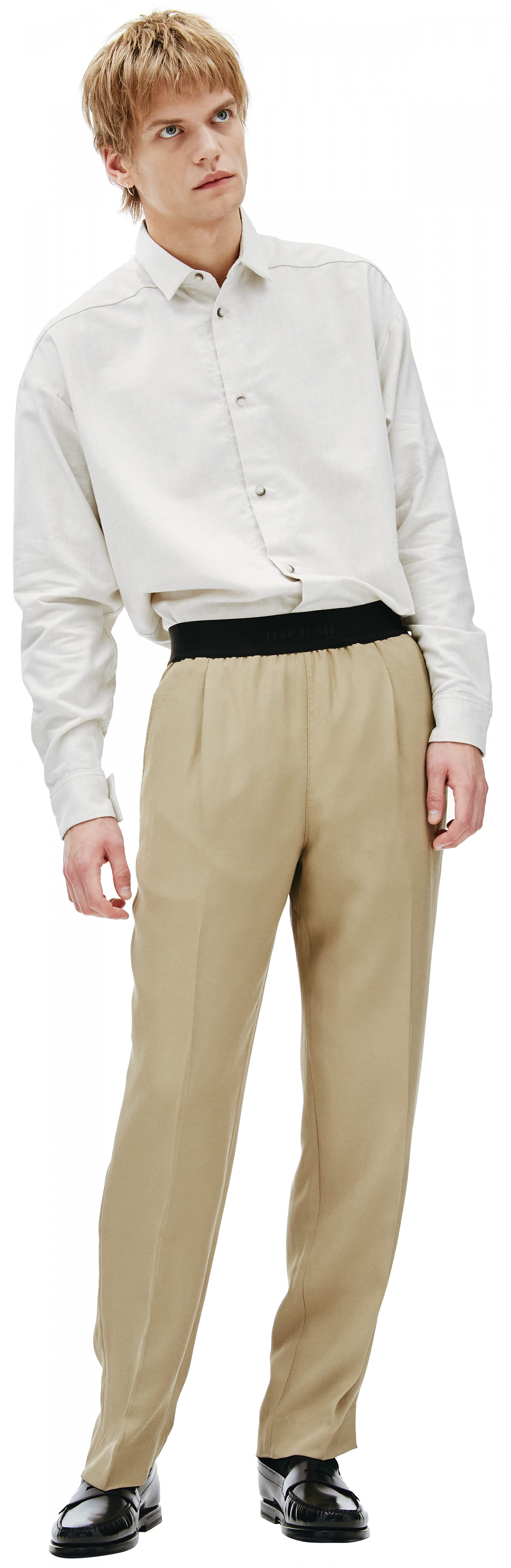 Fear of God men beige straight trousers 