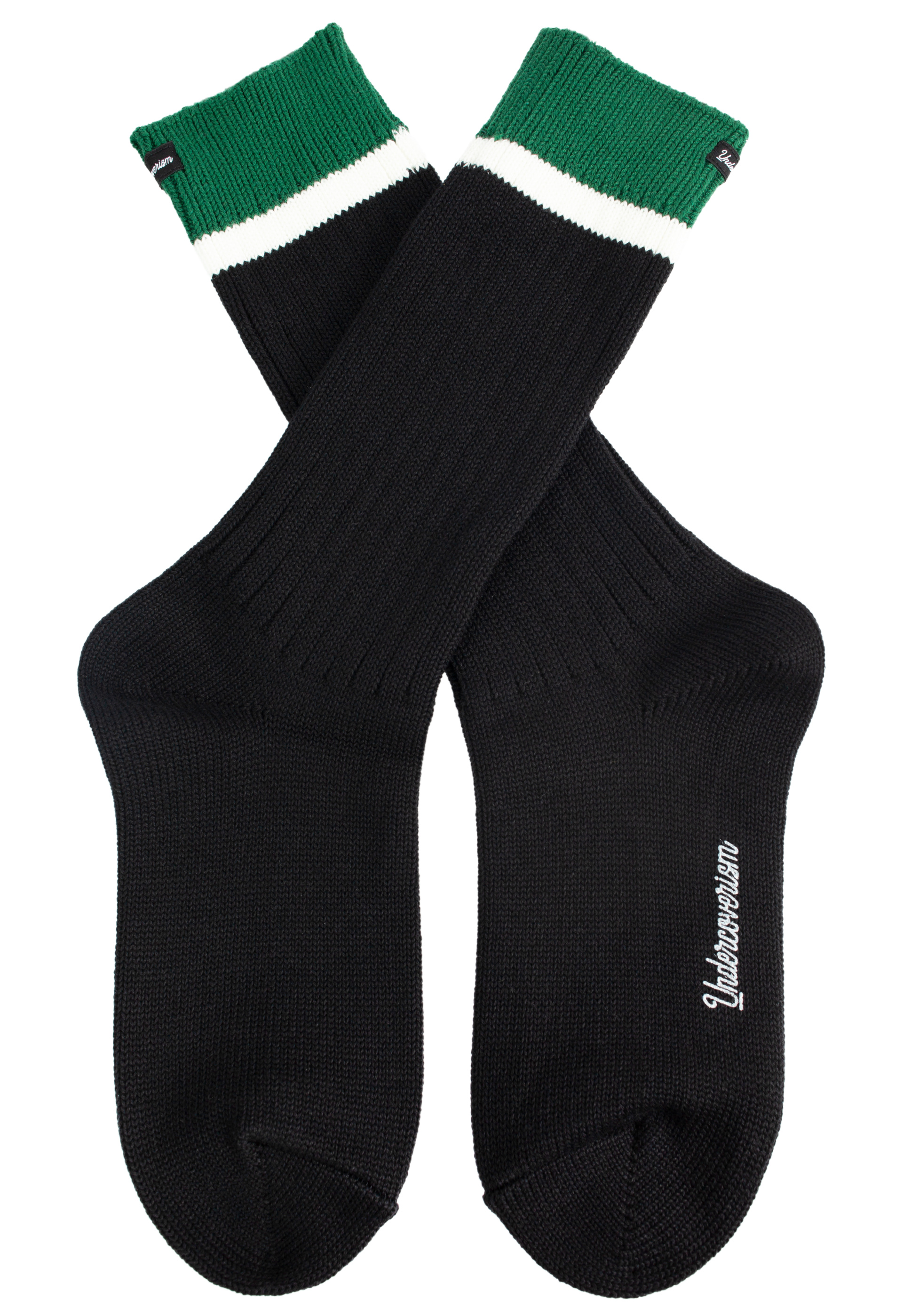 Undercover Black calf-high knit socks