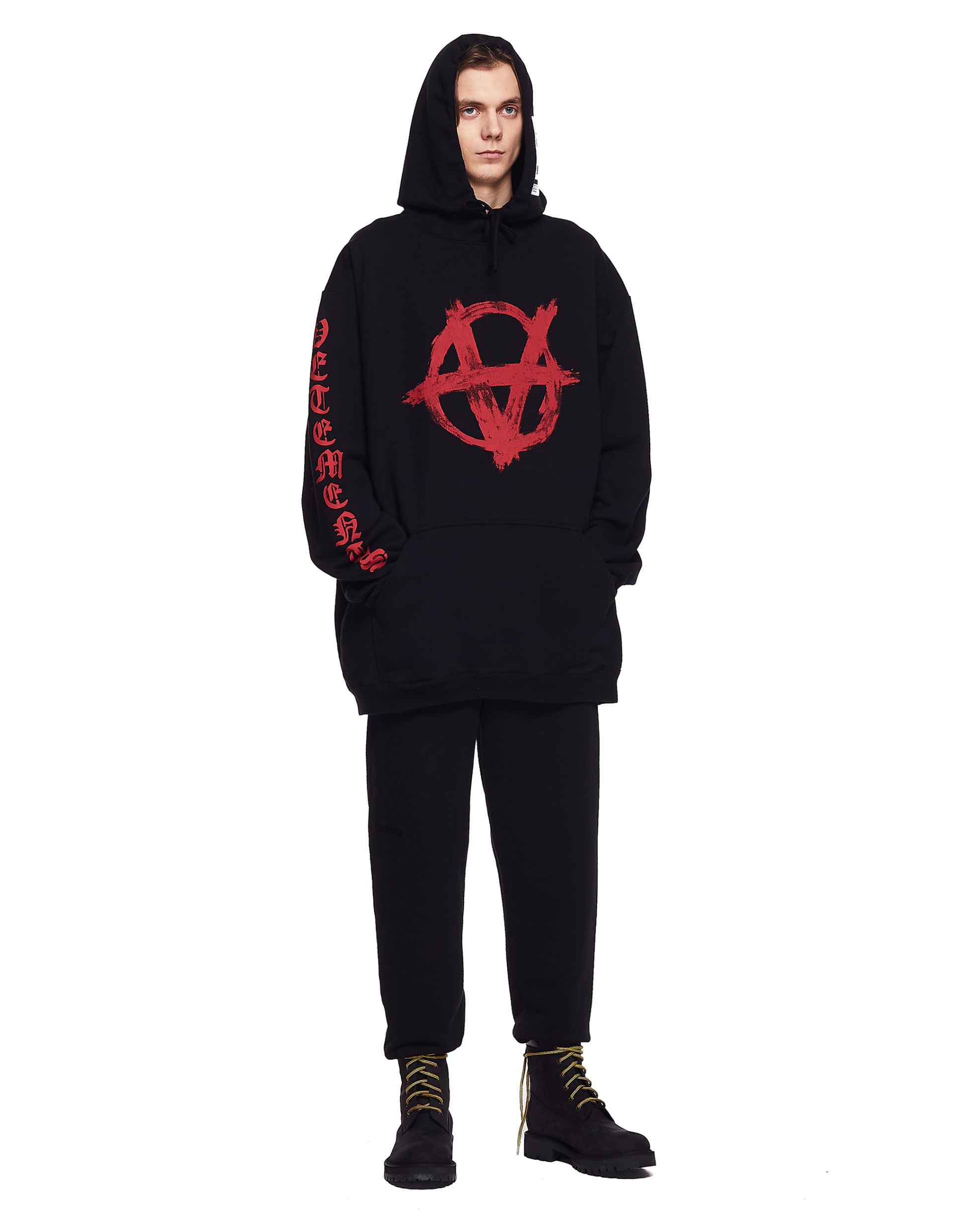 VETEMENTS Black Cotton Anarchy Hoodie