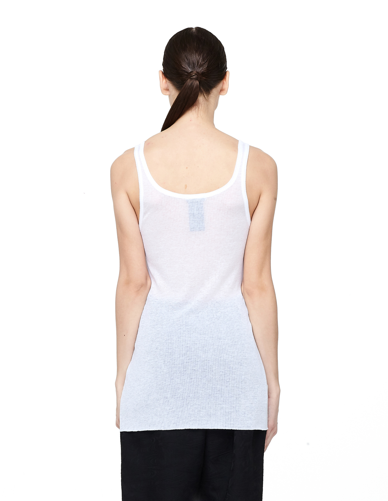 Ann Demeulemeester Raw Hem Ribbed Tank Top