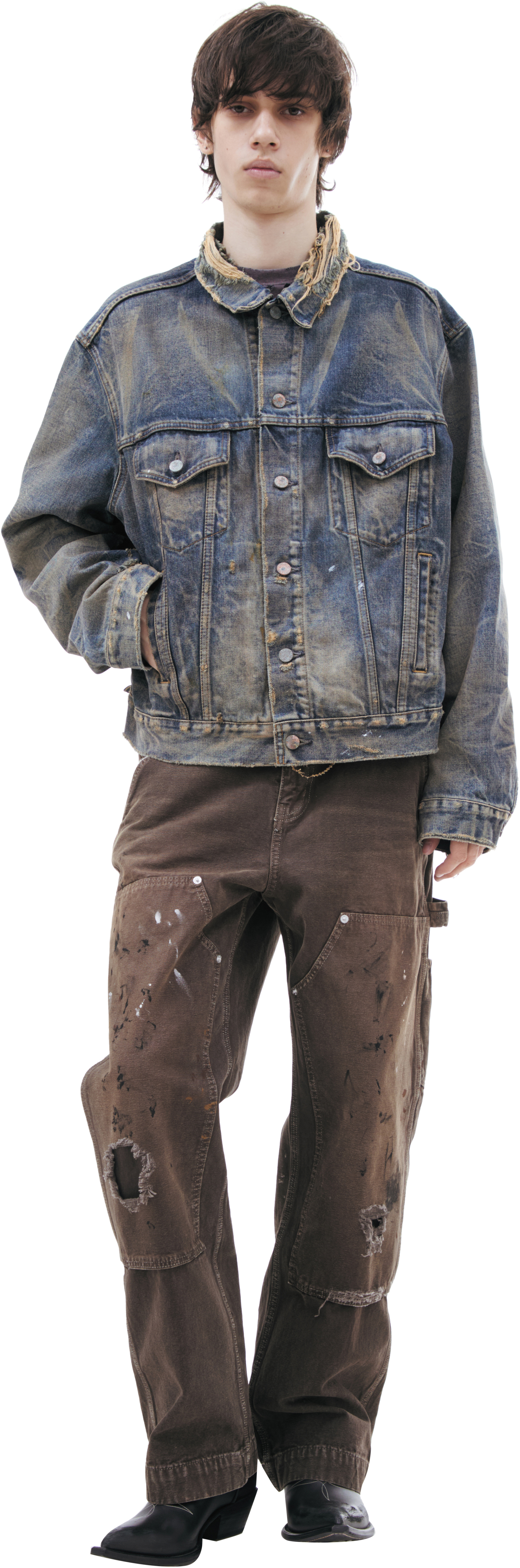 Enfants Riches Déprimés A distressed button-up jacket