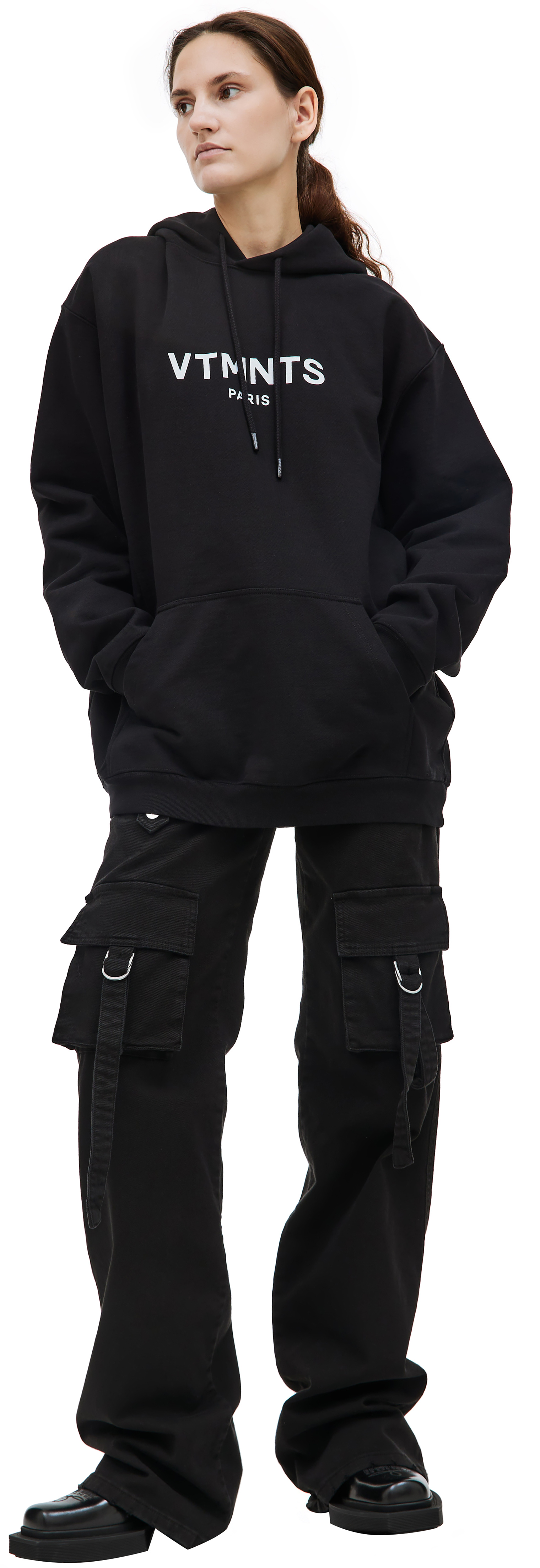 VTMNTS Black printed hoodie
