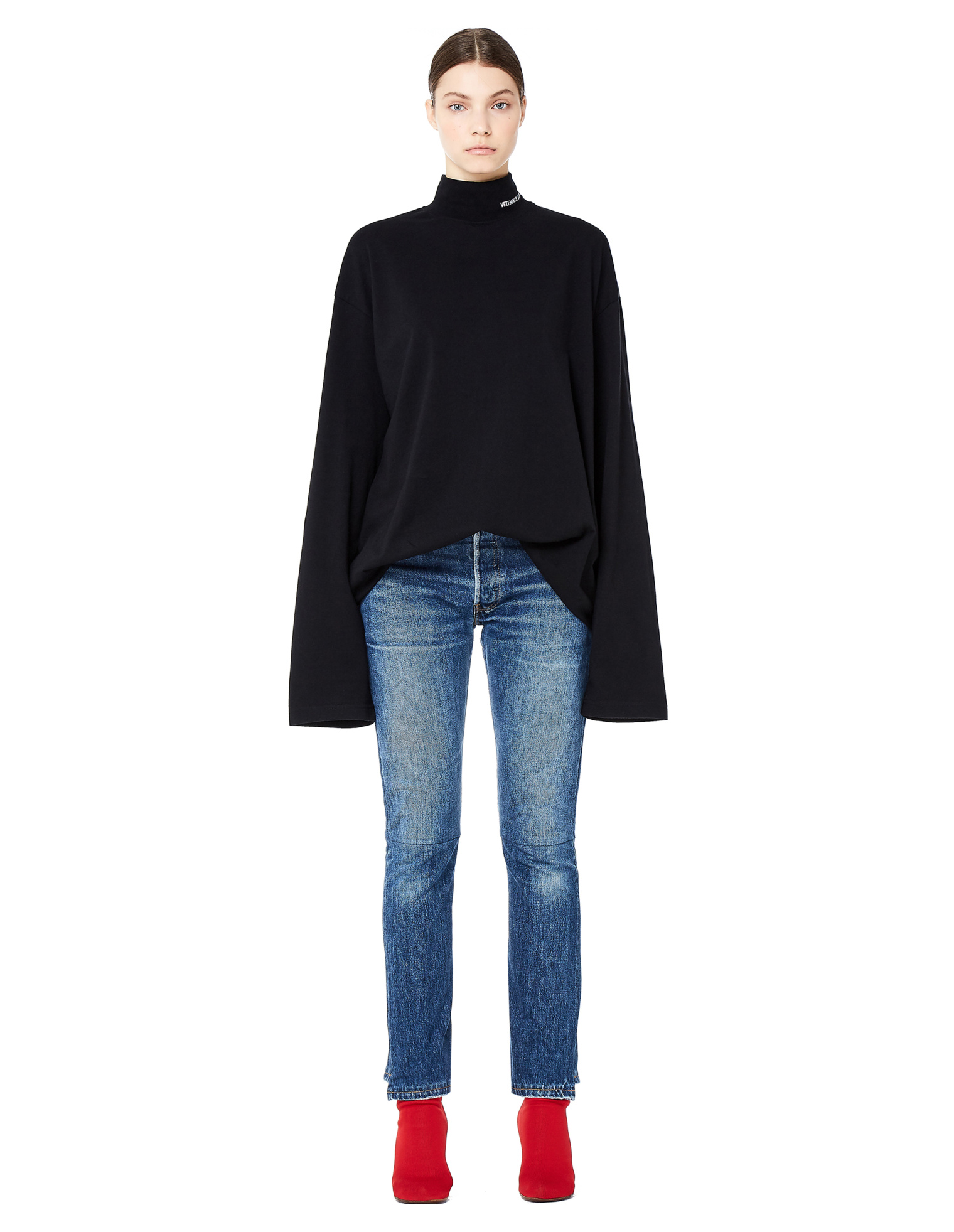 VETEMENTS Водолазка из хлопка с вышивкой