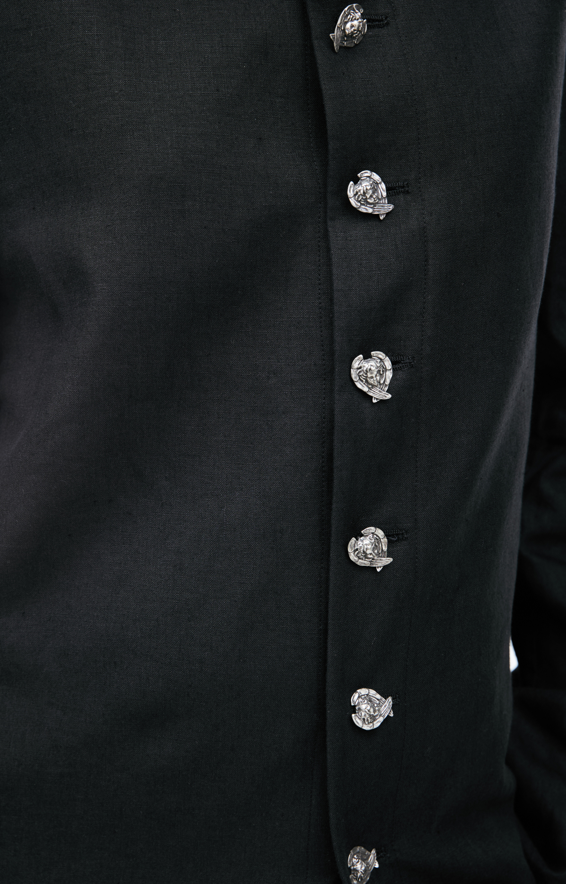 Enfants Riches Déprimés LINEN PRIEST COAT WITH CHERUB BUTTONS