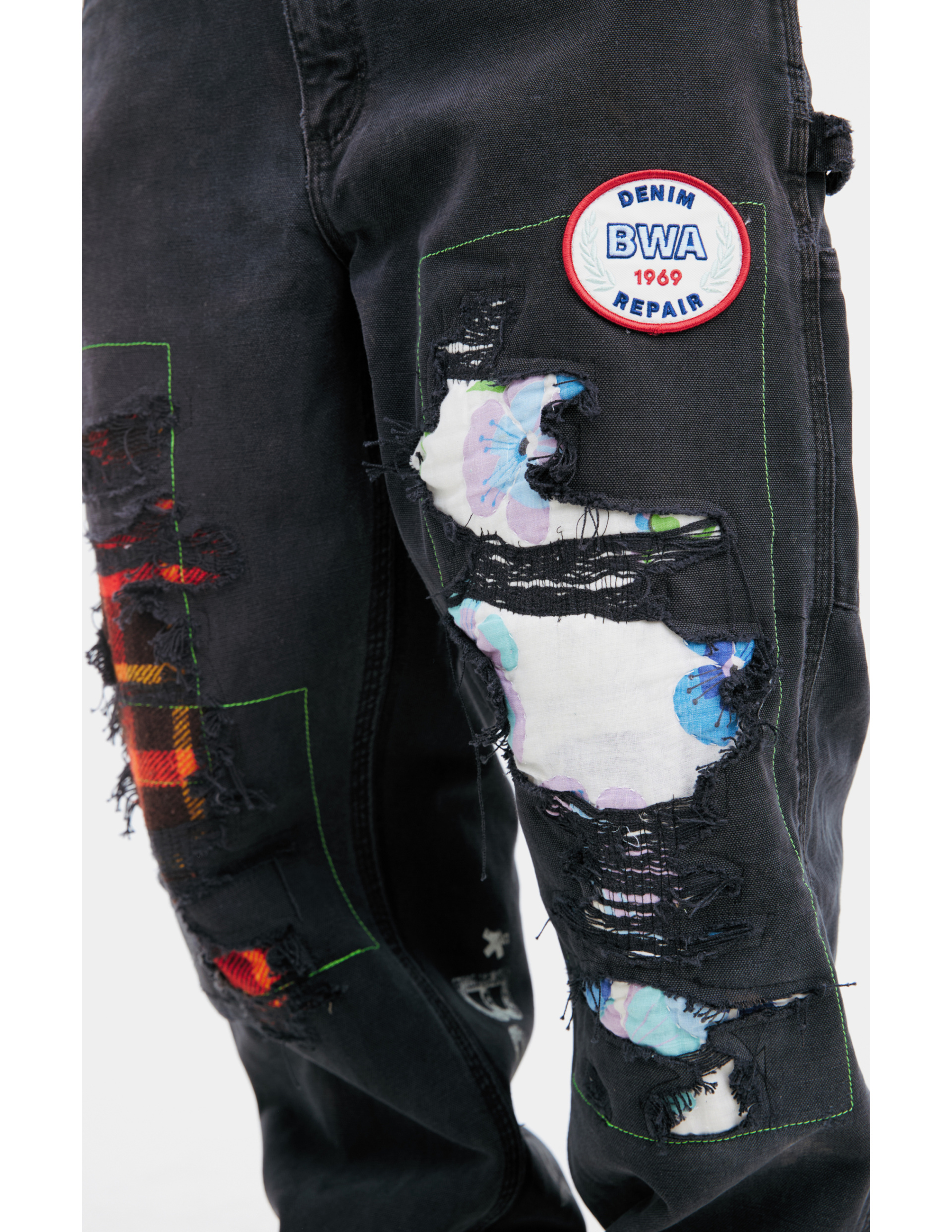 BETTER WITH AGE Black patch jeans