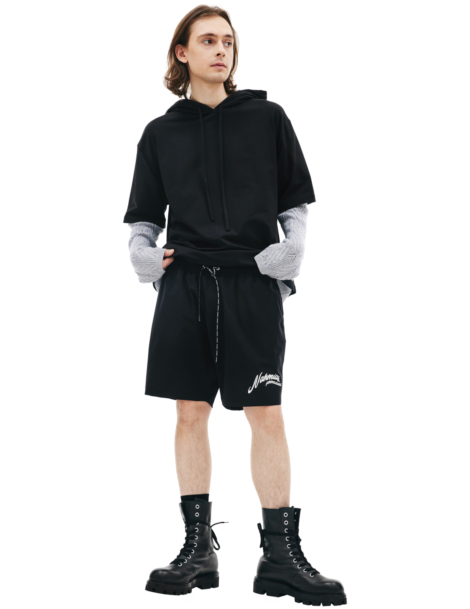 Nahmias Logo printed shorts