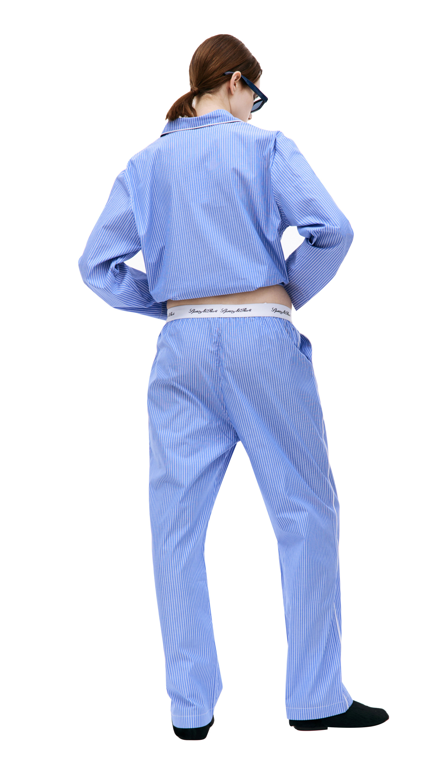 SPORTY & RICH Cotton striped trousers