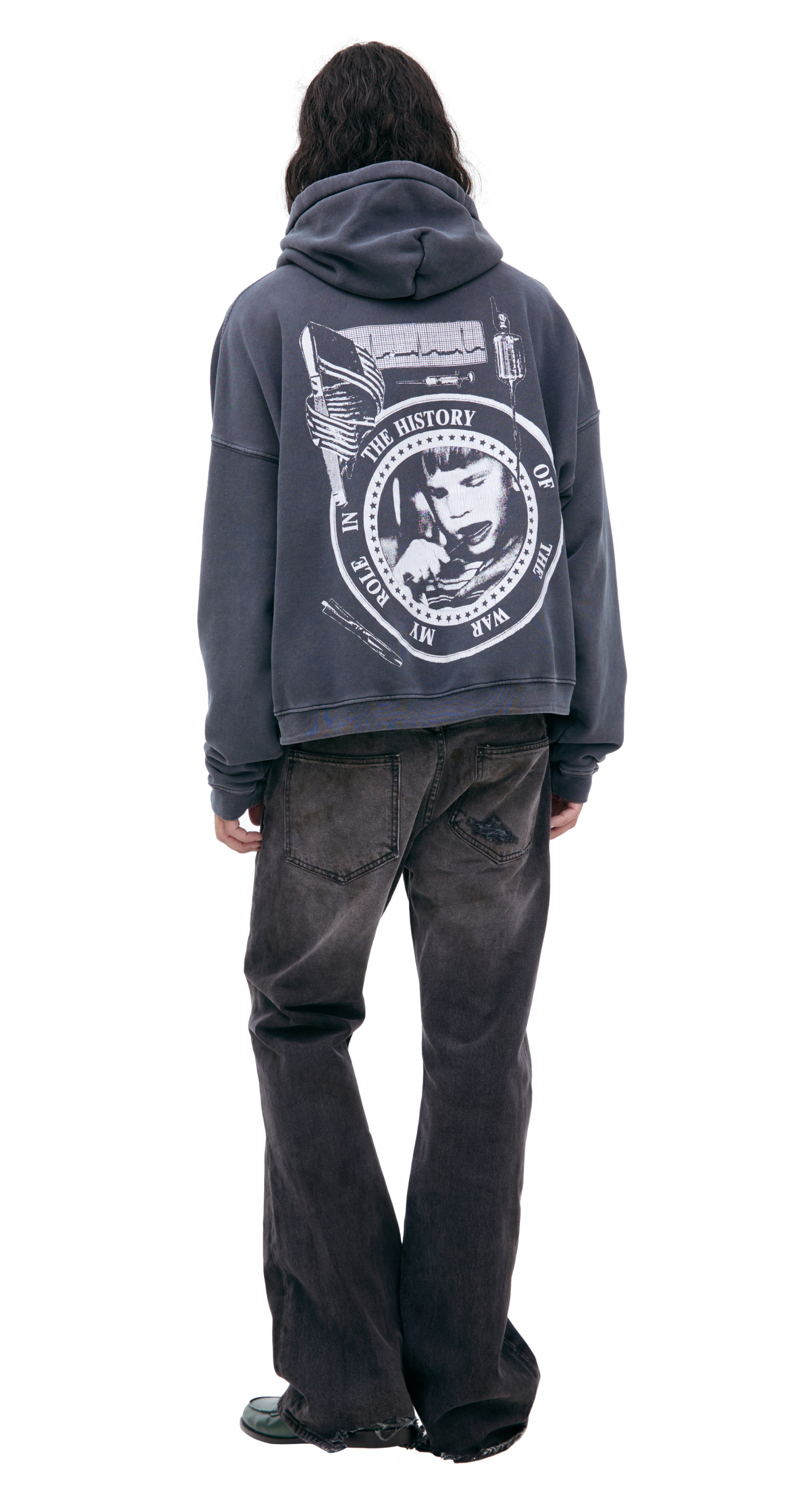 Enfants Riches Déprimés Dark grey hoodie with print