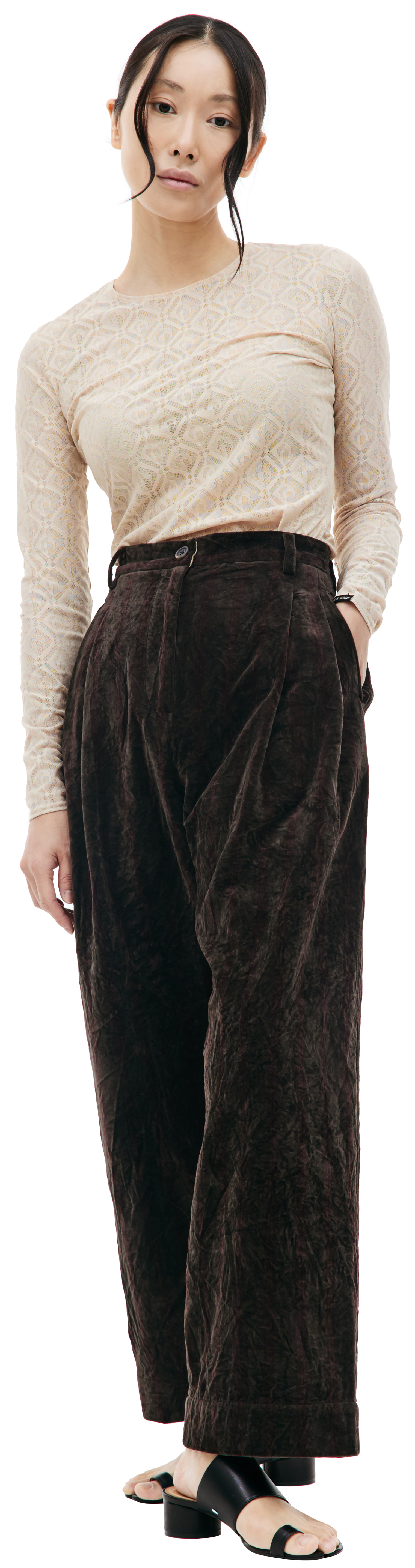 Ziggy Chen Velveteen wide leg trousers