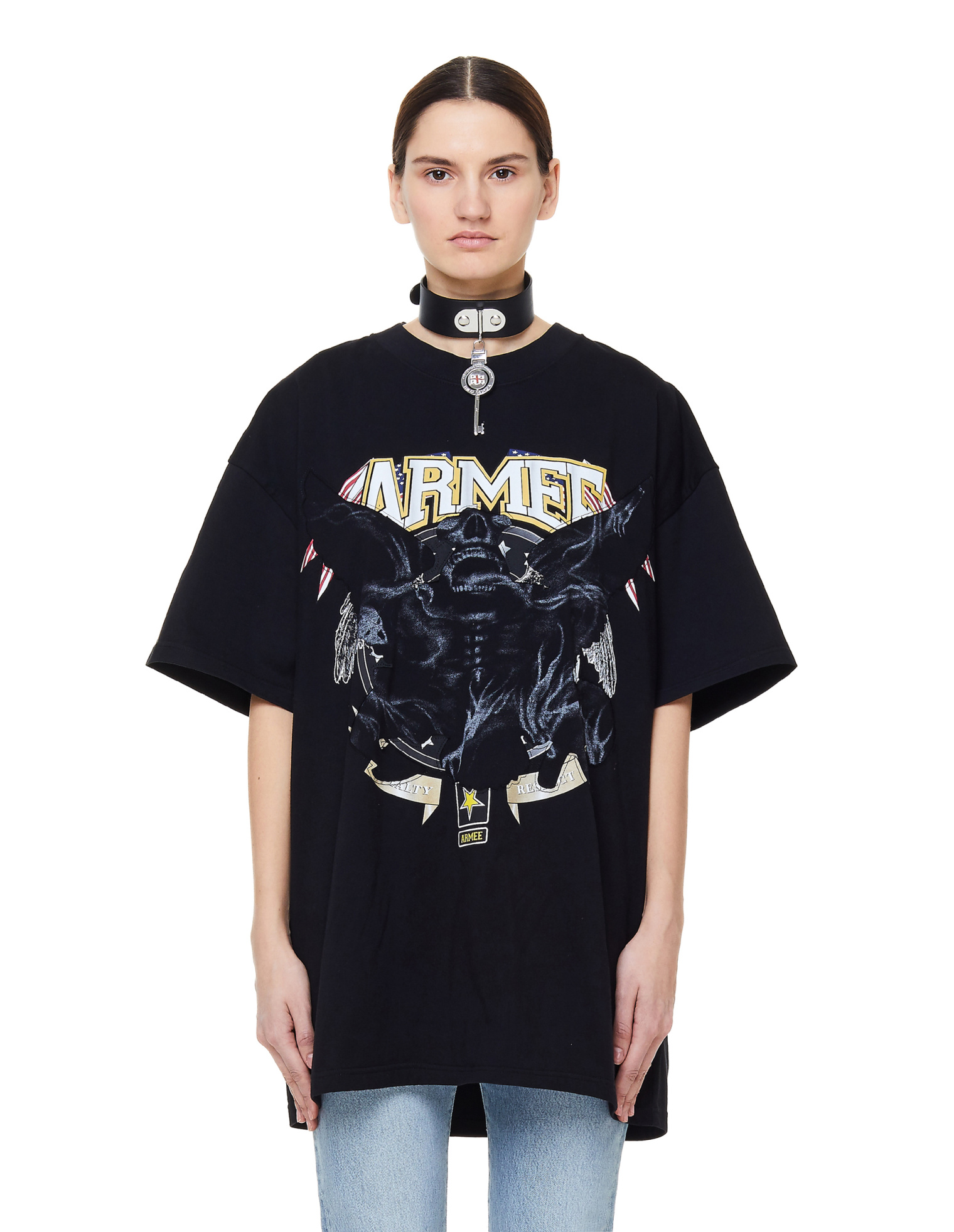 VETEMENTS Кожаный чокер с подвеской-ключом
