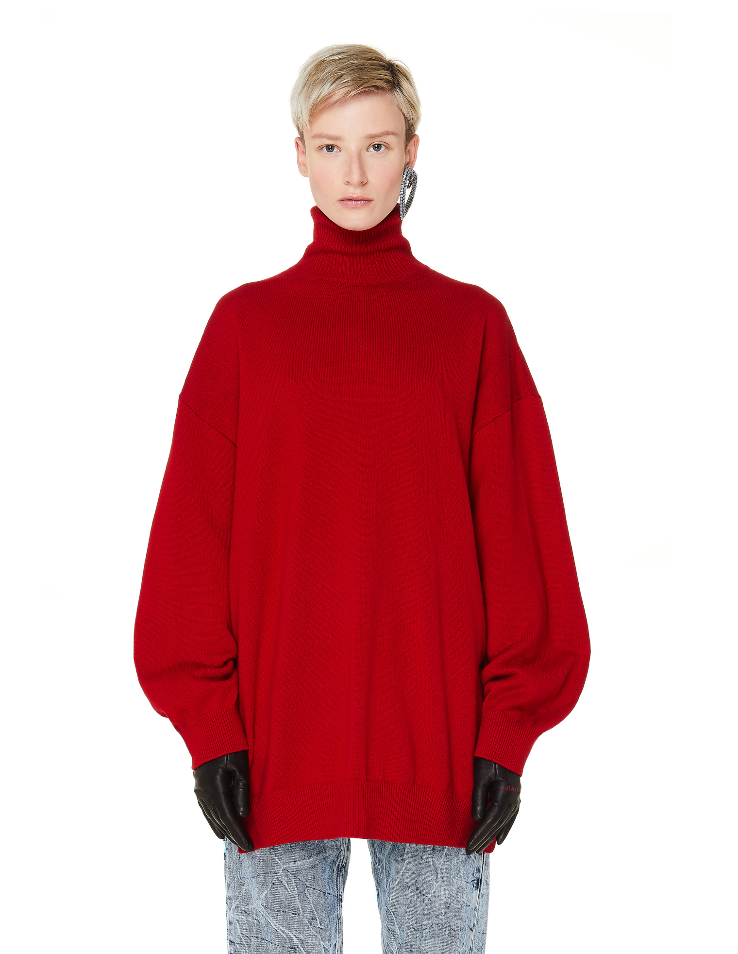 Balenciaga Red Signature Cashmere Turtleneck