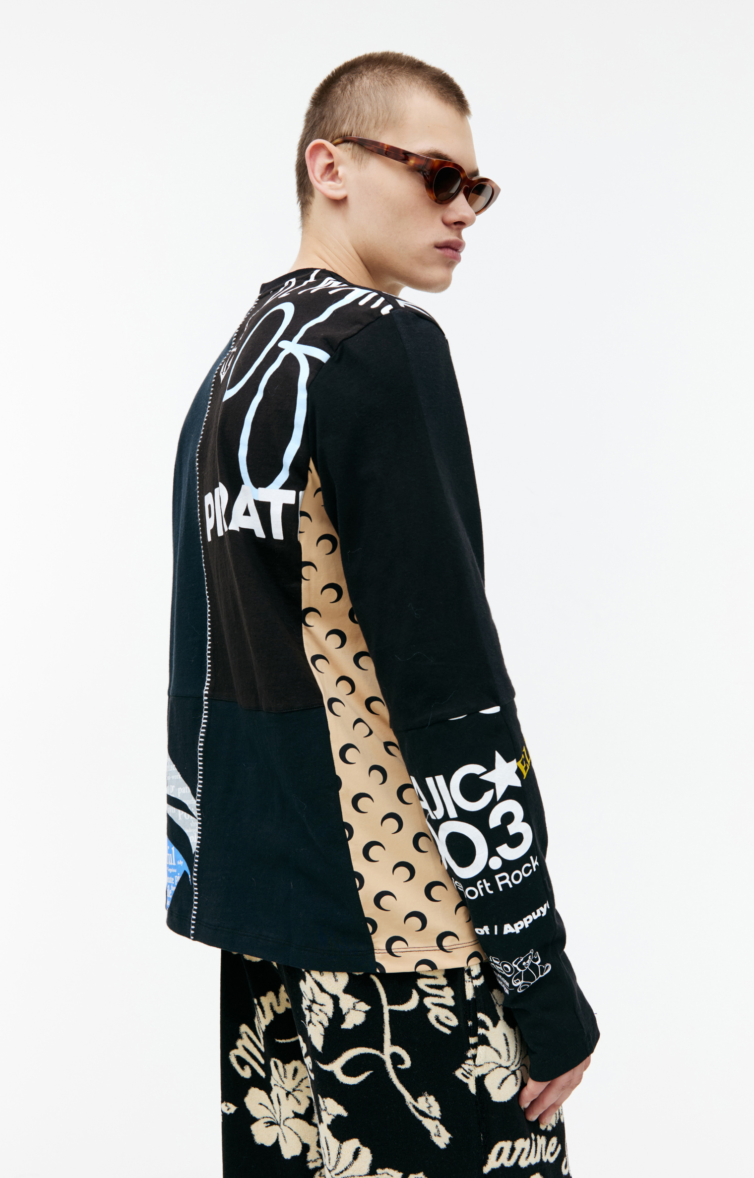 MARINE SERRE Black graphic longsleeve