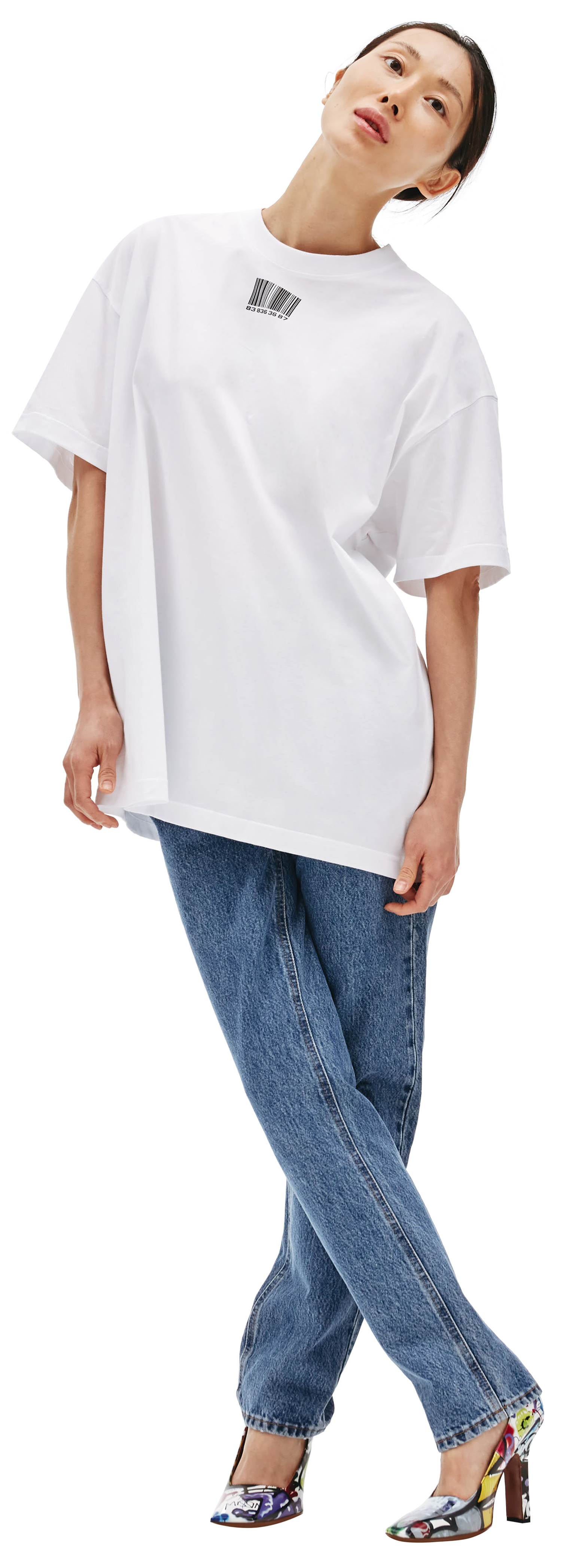 VTMNTS Barcode print cotton t-shirt