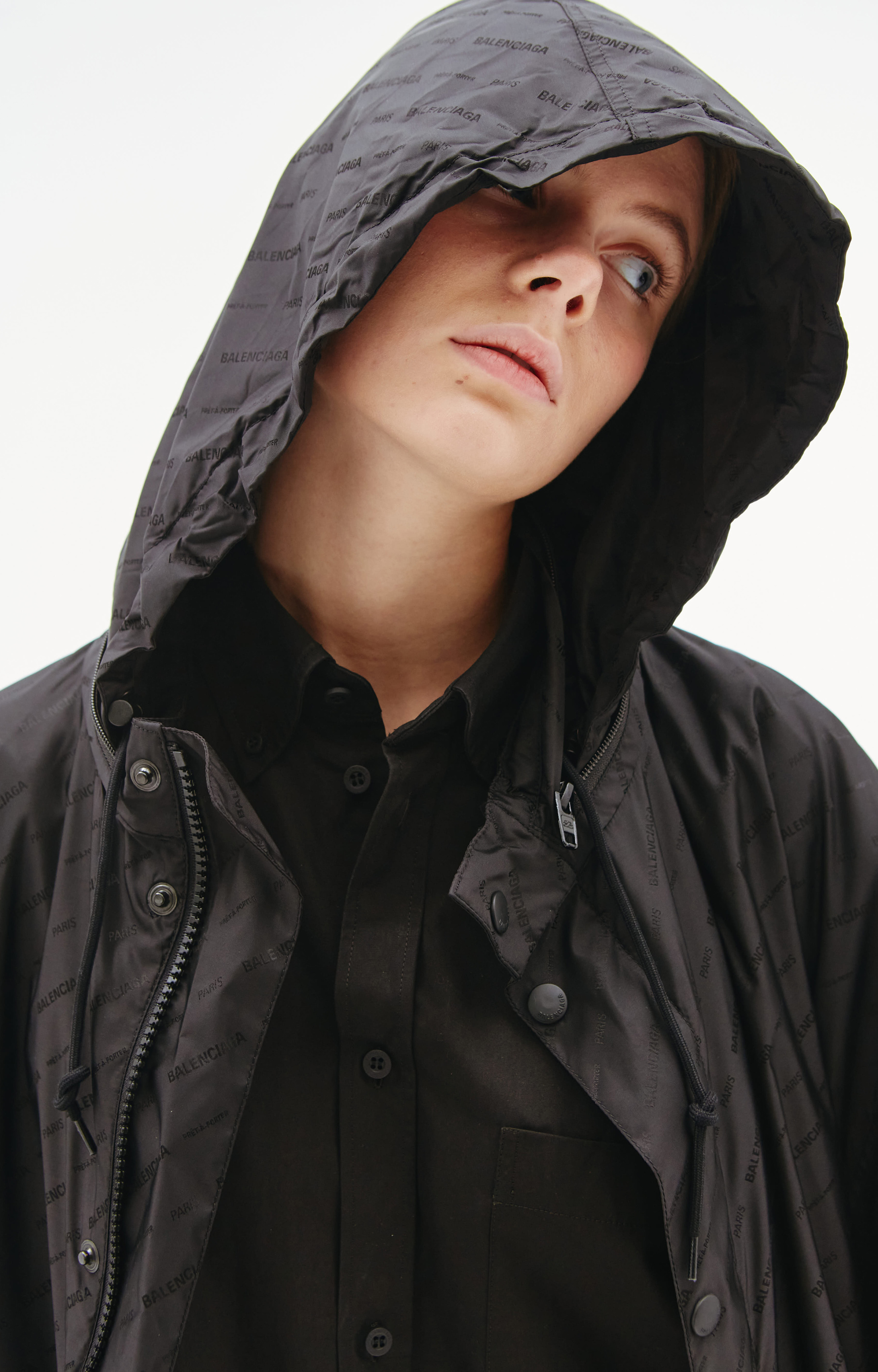 Balenciaga All Over Logo Rain Jacket