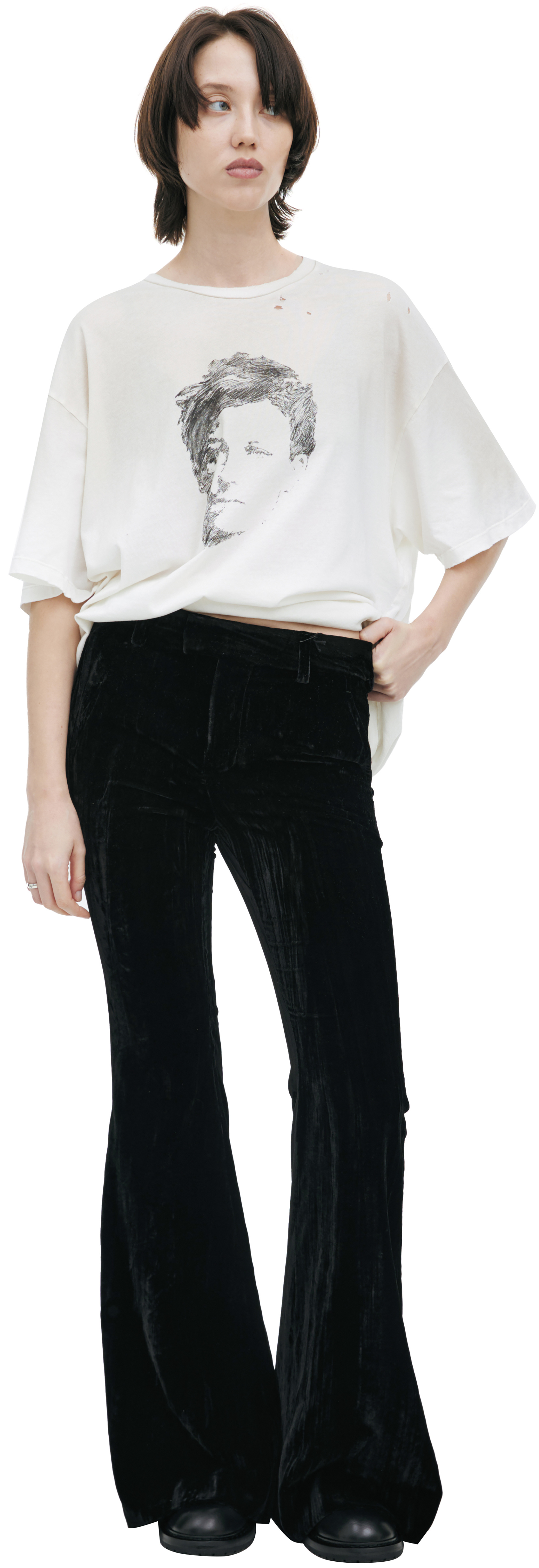 Ann Demeulemeester Velvet trousers with a drawstring waist