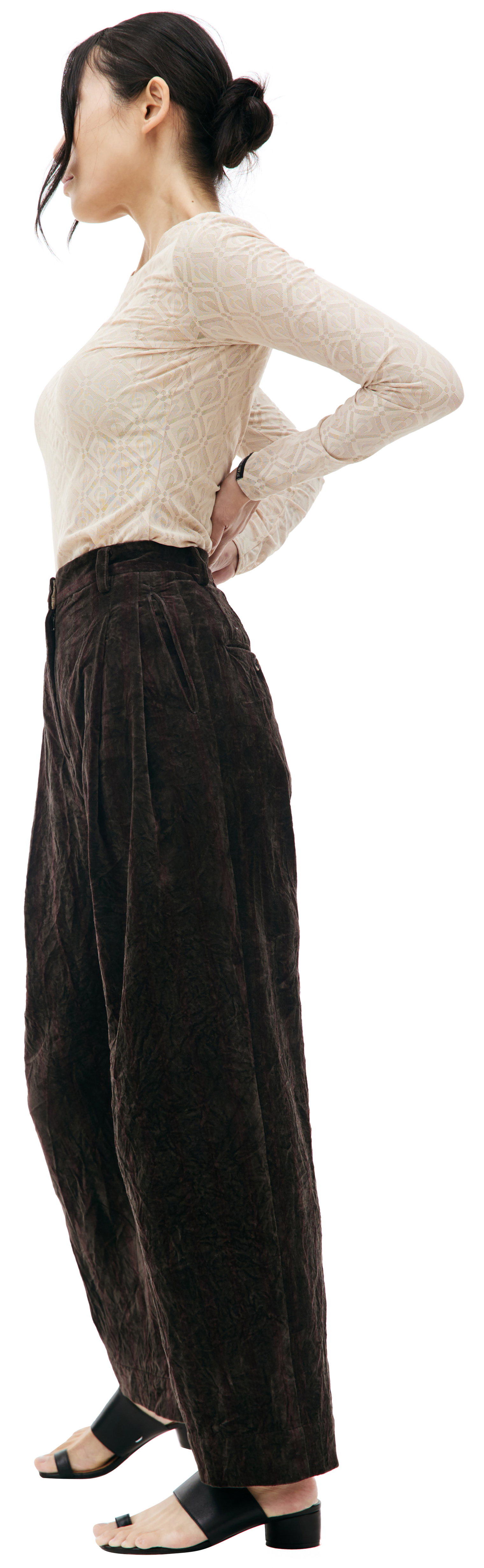 Ziggy Chen Velveteen wide leg trousers