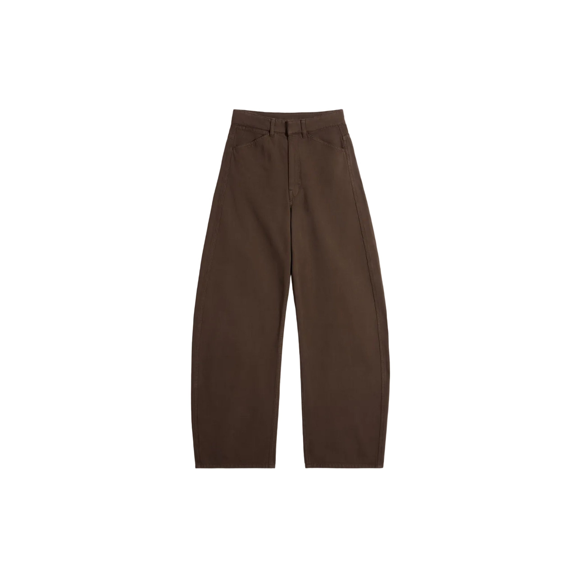 Lemaire High Waisted Curved Pants In Dyed Heavy Broken Twill