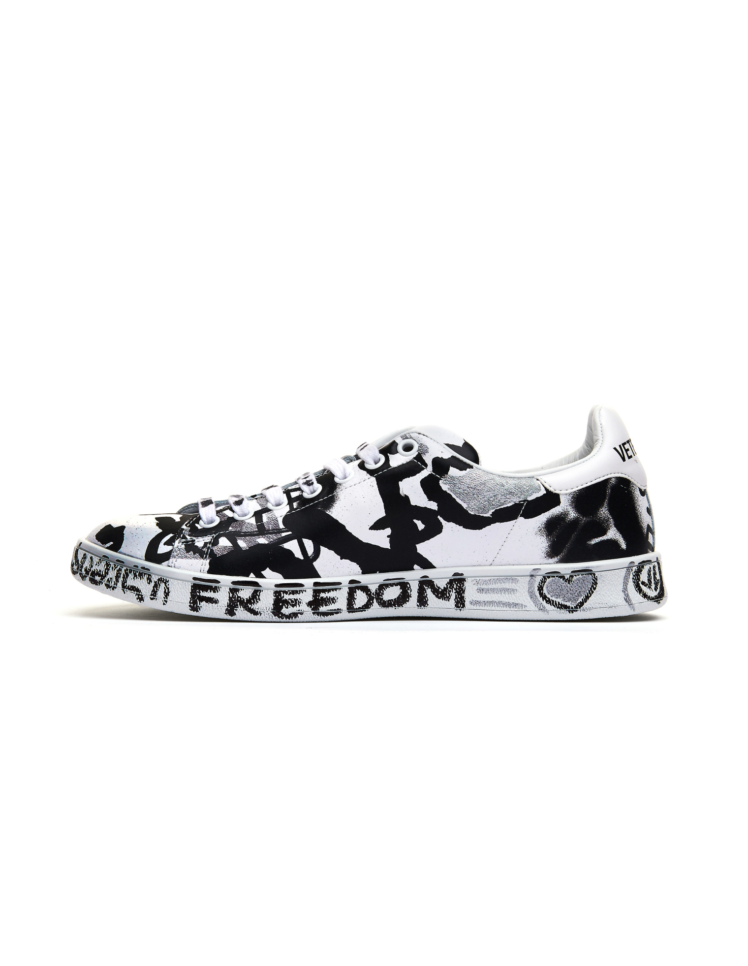 VETEMENTS Graffiti White Leather Sneakers