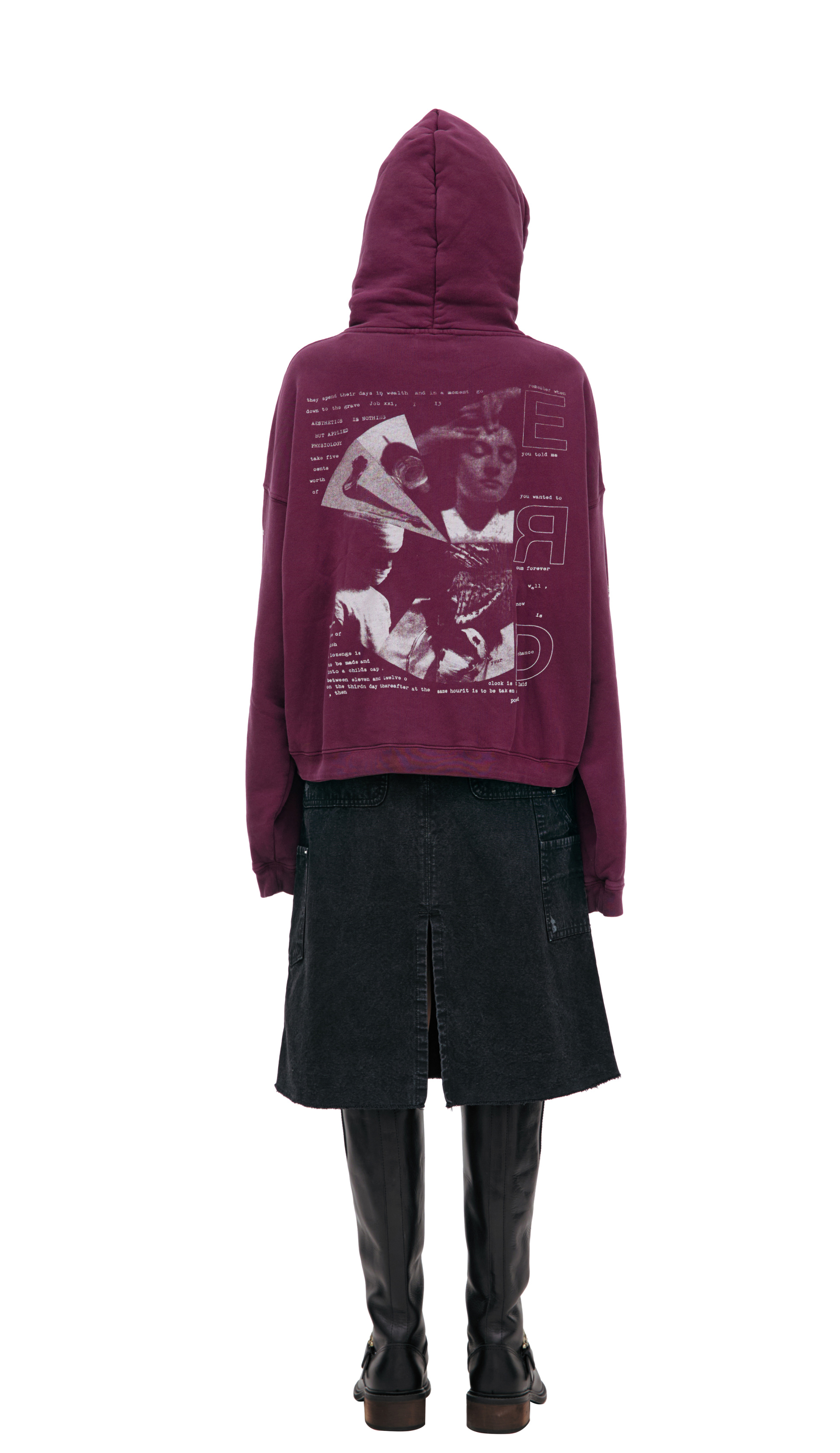 Enfants Riches Déprimés Burgundy hoodie with print