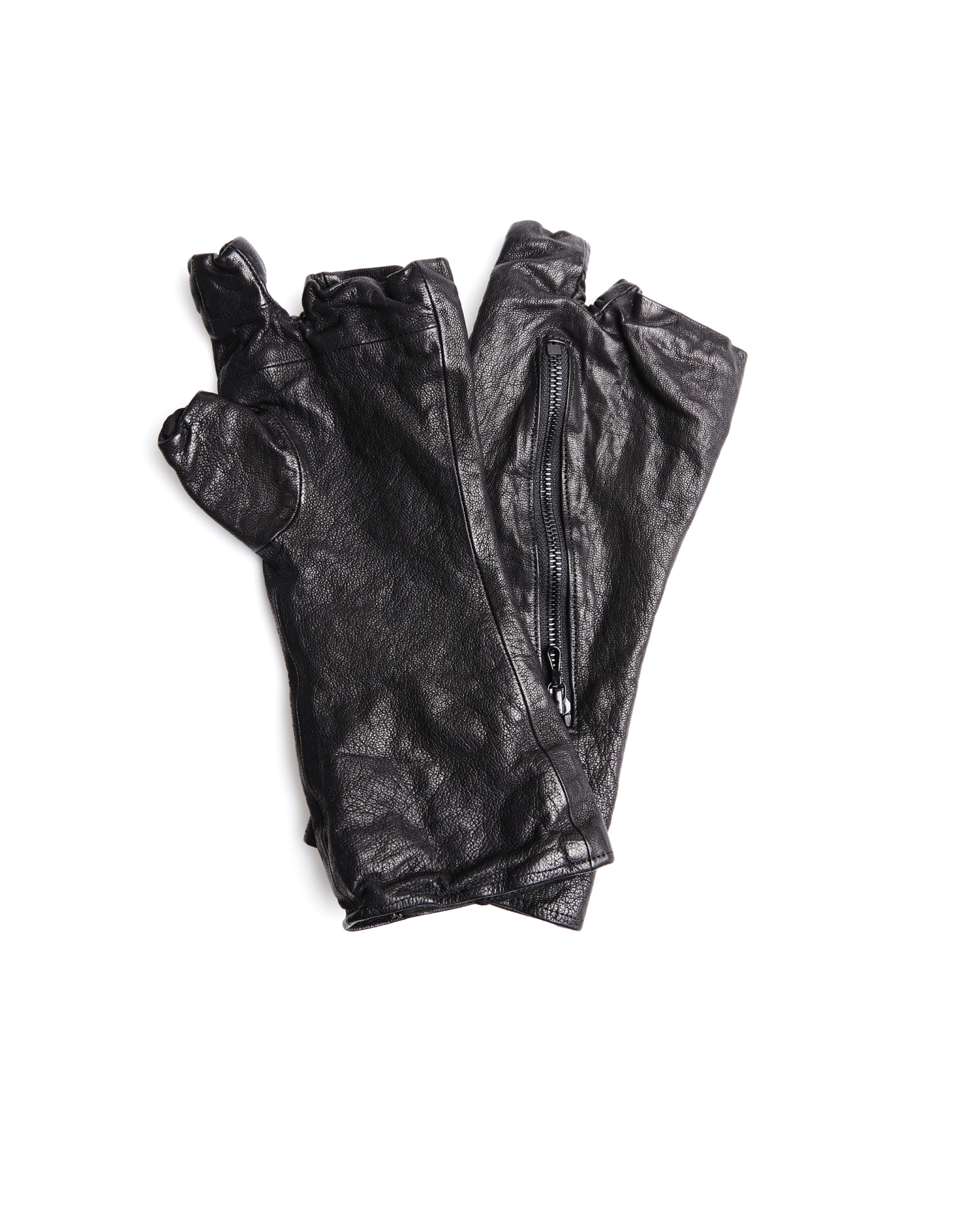 Julius Leather fingerless gloves