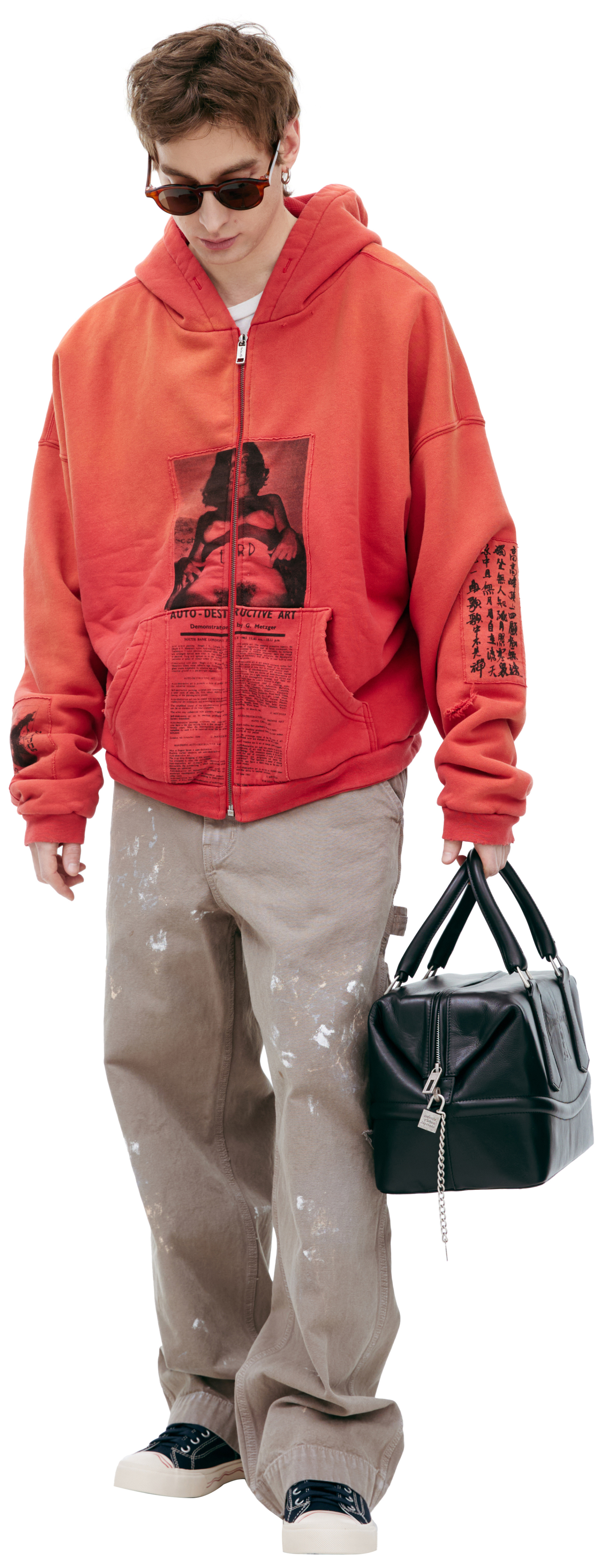 Enfants Riches Déprimés Red hoodie with zipper