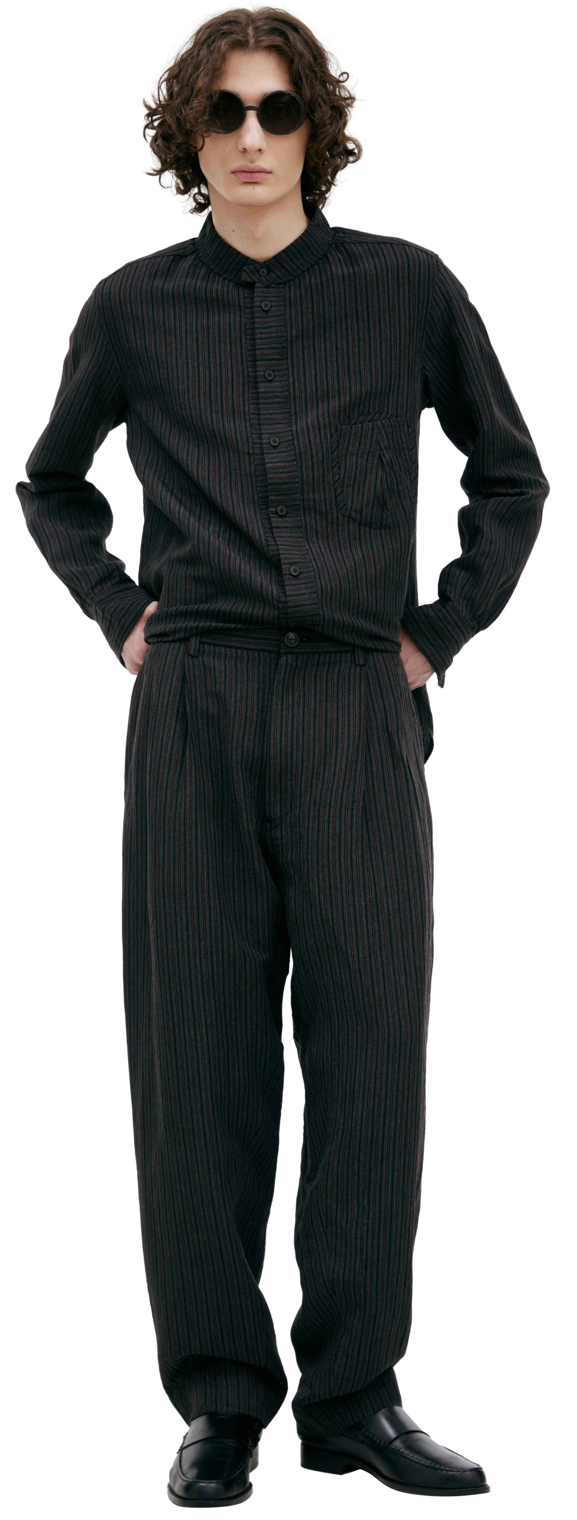 Ziggy Chen Straight trousers with stripes