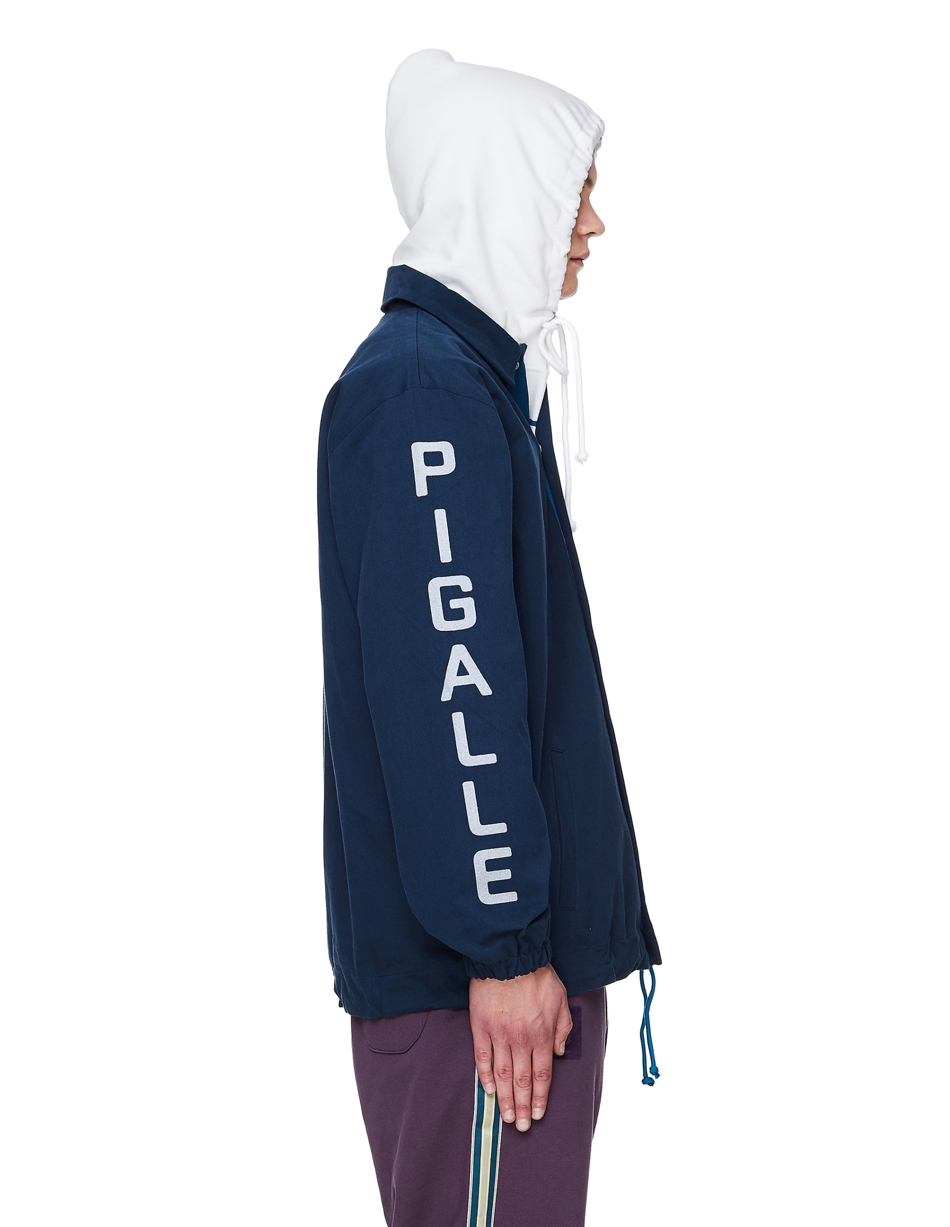 Pigalle Navy Blue Cotton TM Coach Jacket