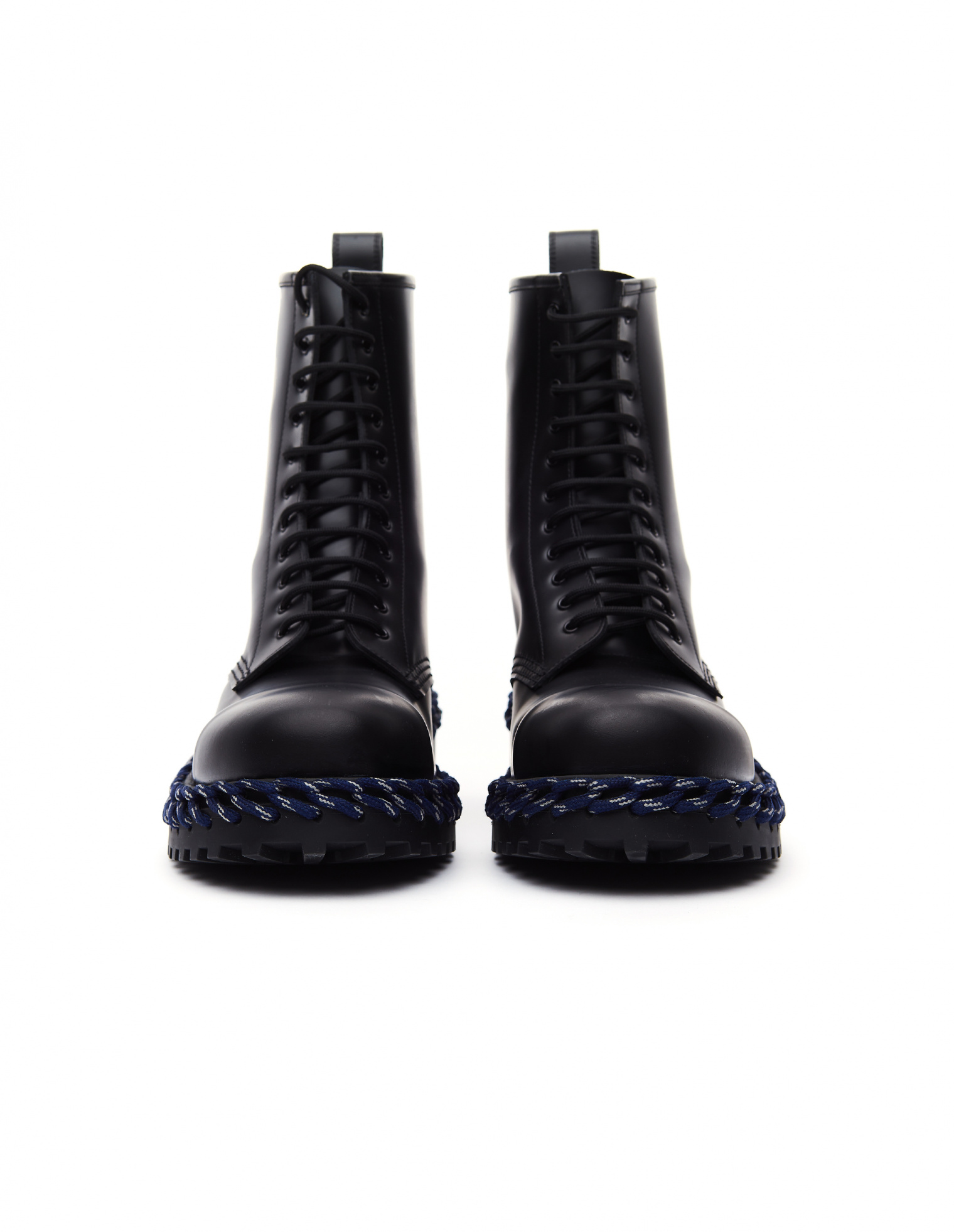 Buy Balenciaga women black calfskin boots with decorative laces for $1,290 SV77, 530244/1007