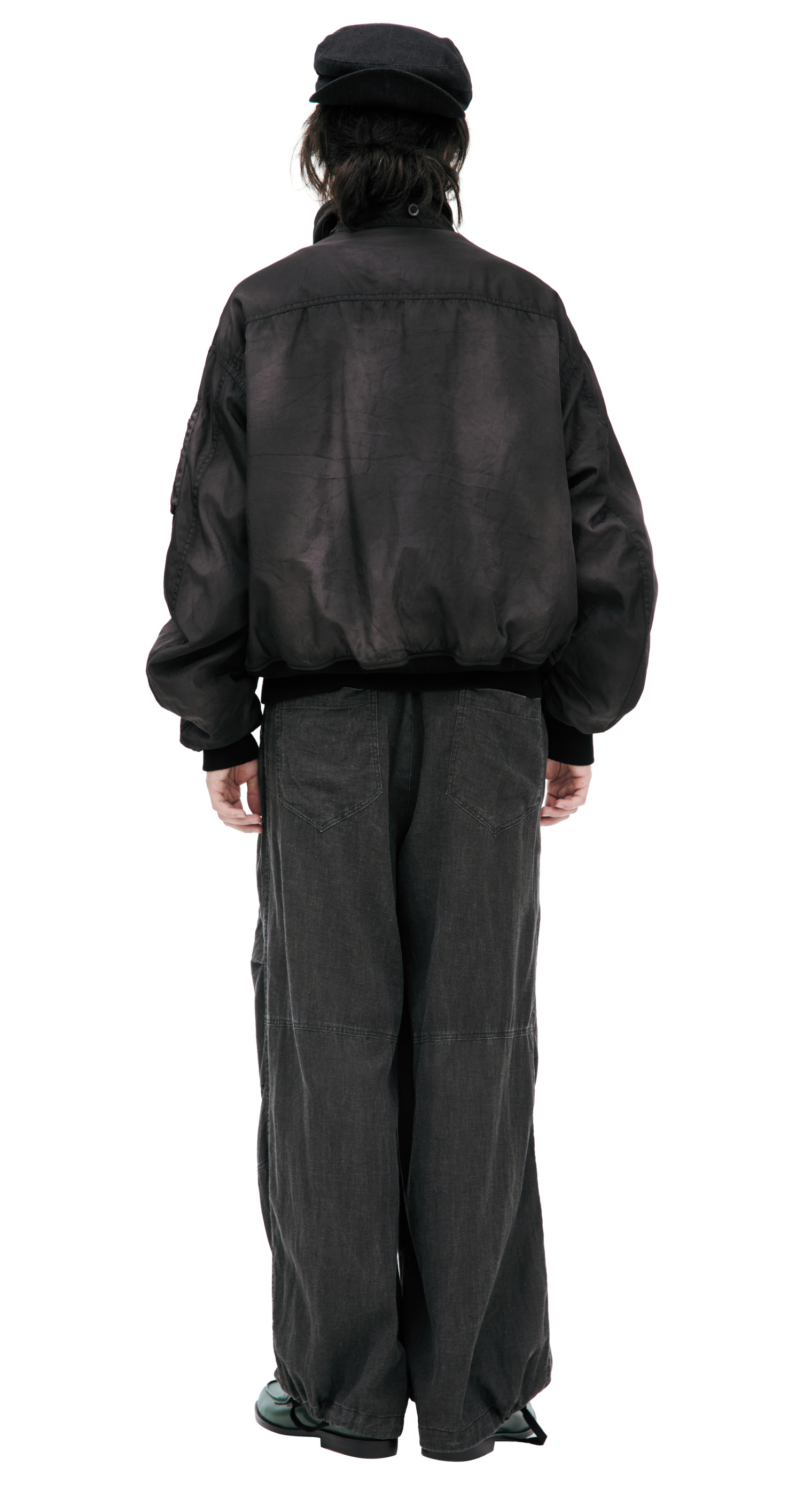 The Viridi-Anne Dark grey collared jacket