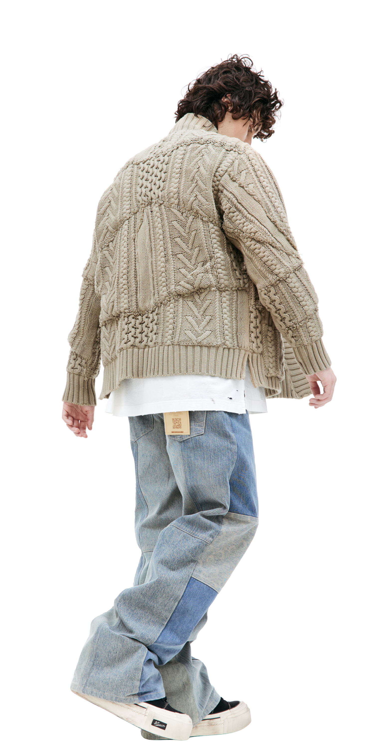 Greg Lauren Fisherman knit cardigan