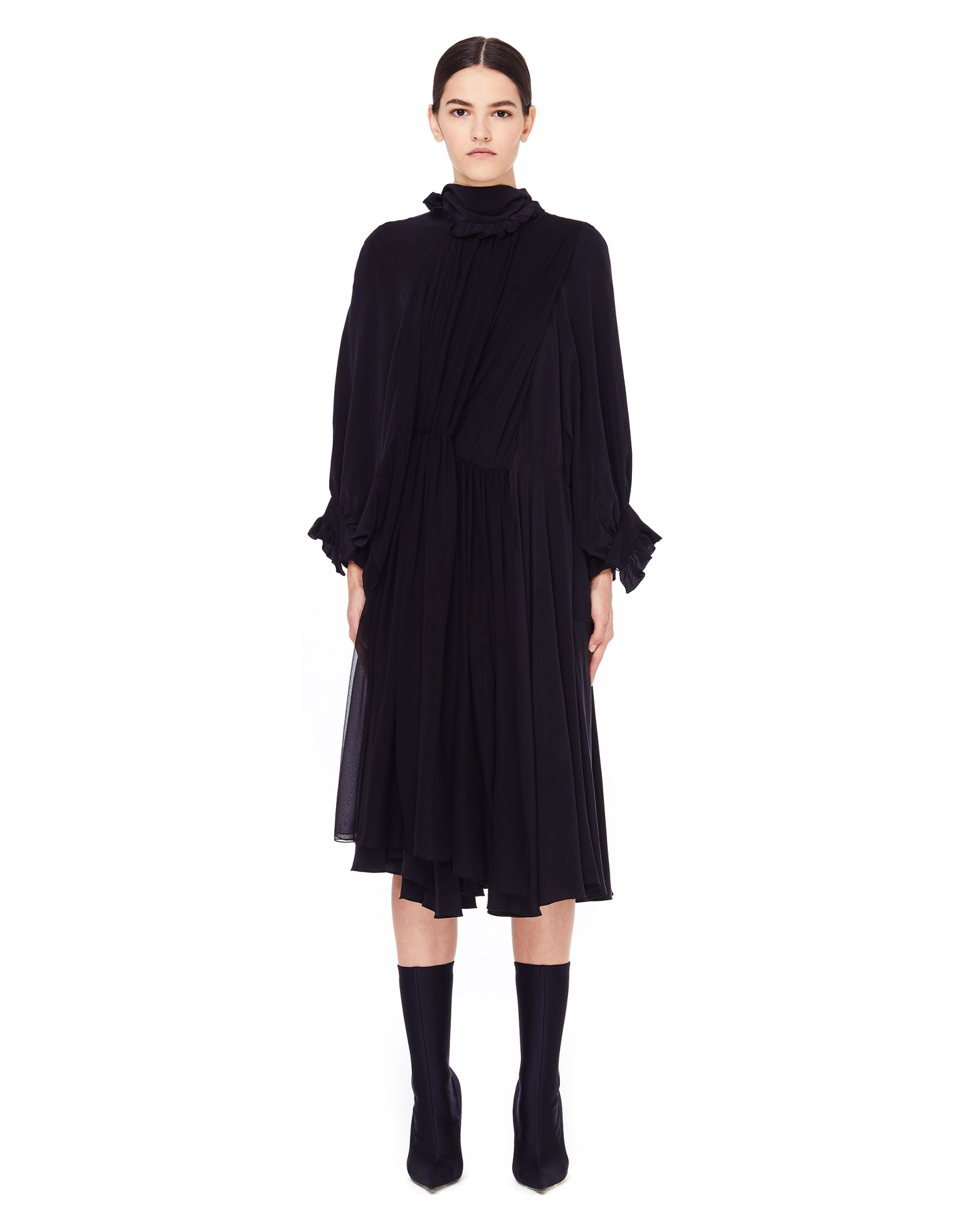 Balenciaga Шелковое платье с драпировками