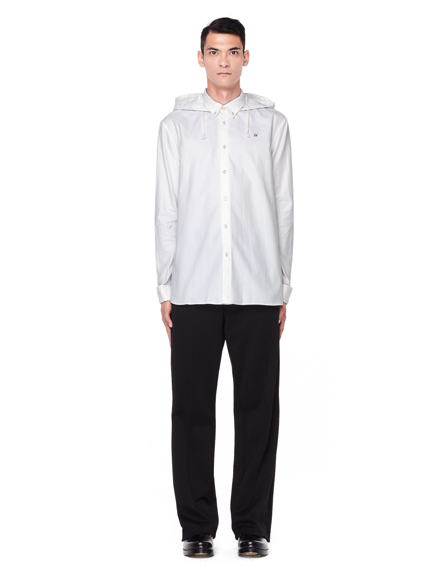 Undercover White Cotton Hooded Shirt Jacket