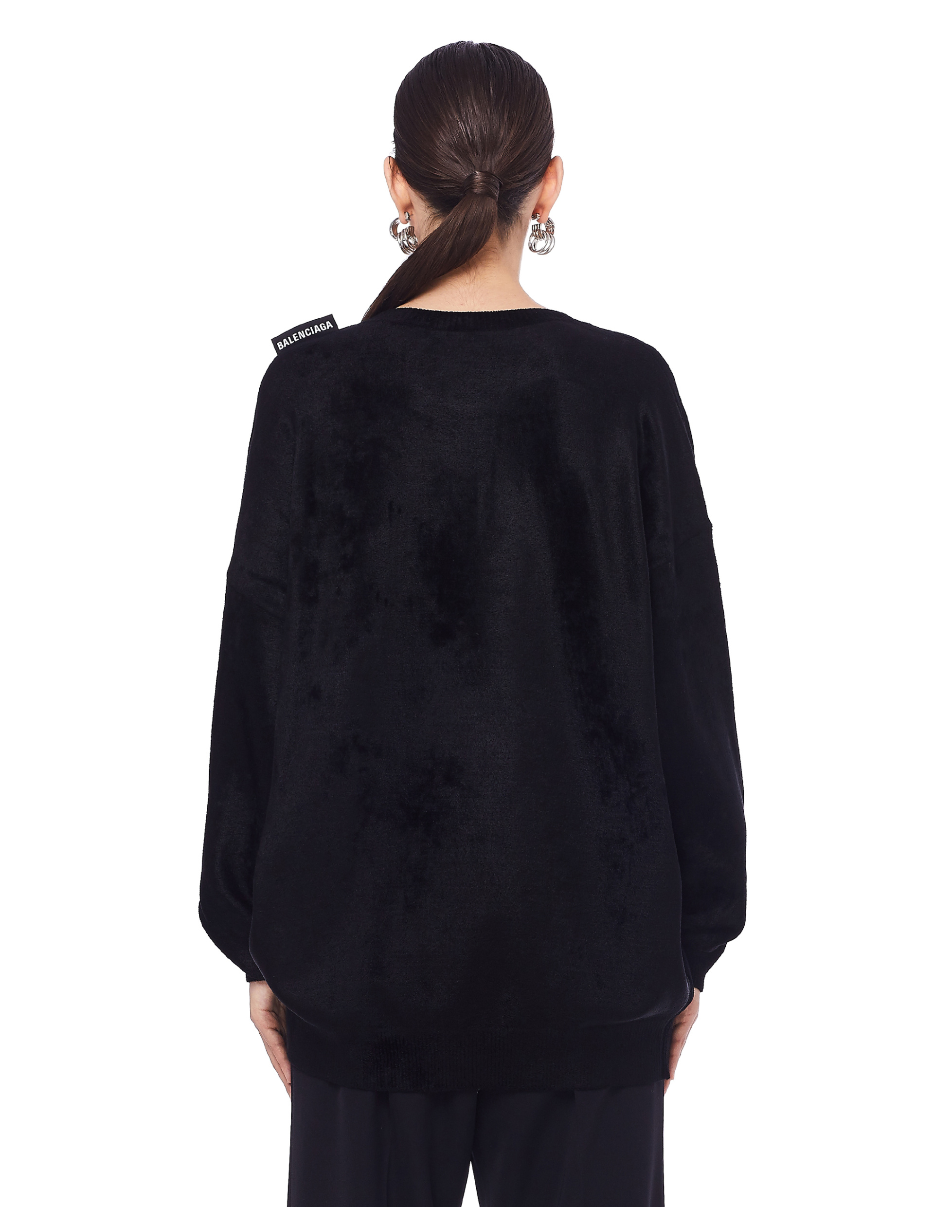 Balenciaga Black Velvet Sweatshirt
