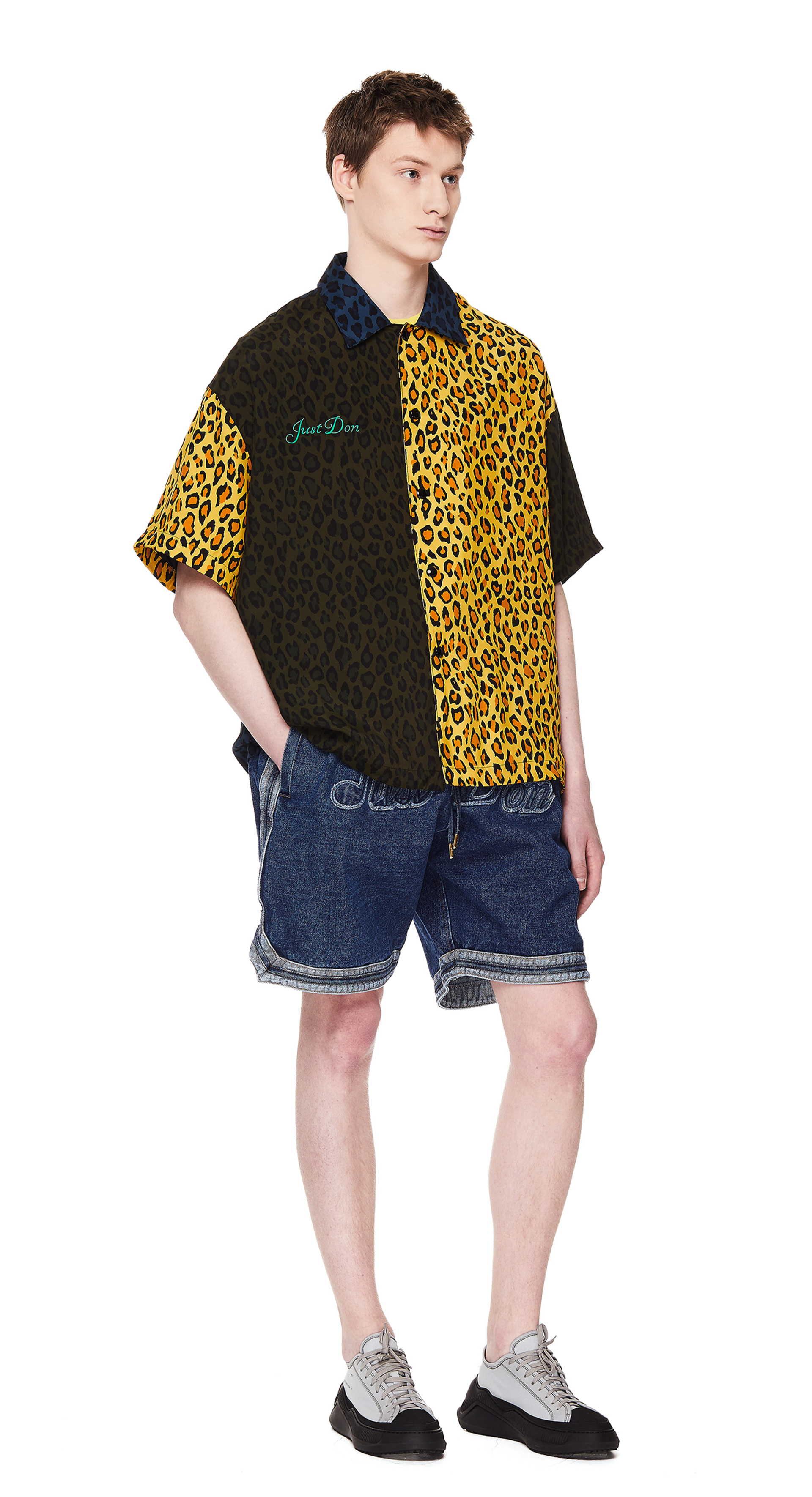 JUST DON Leopard Warmup Shirt