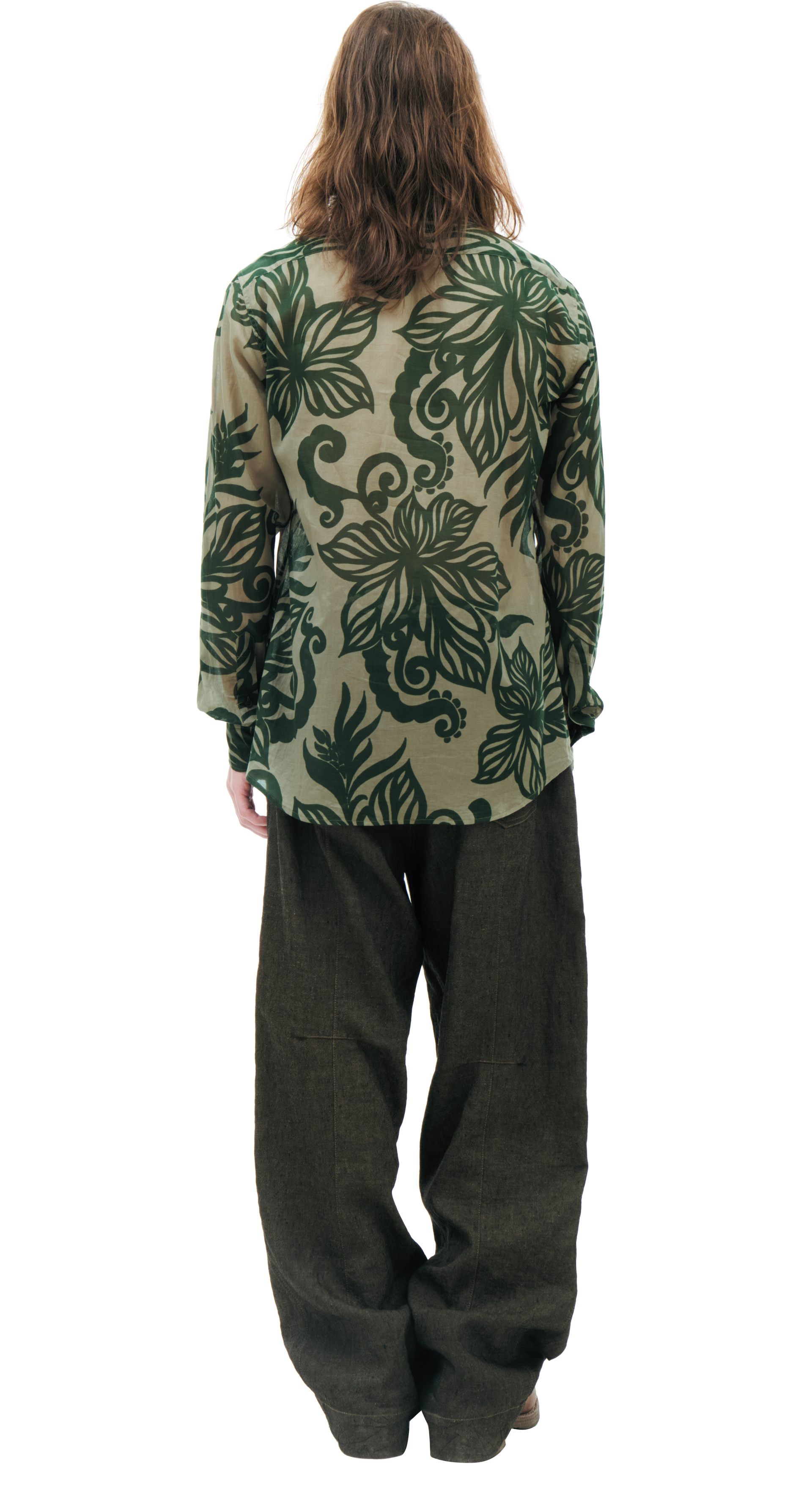 Dries Van Noten Green monoprint shirt