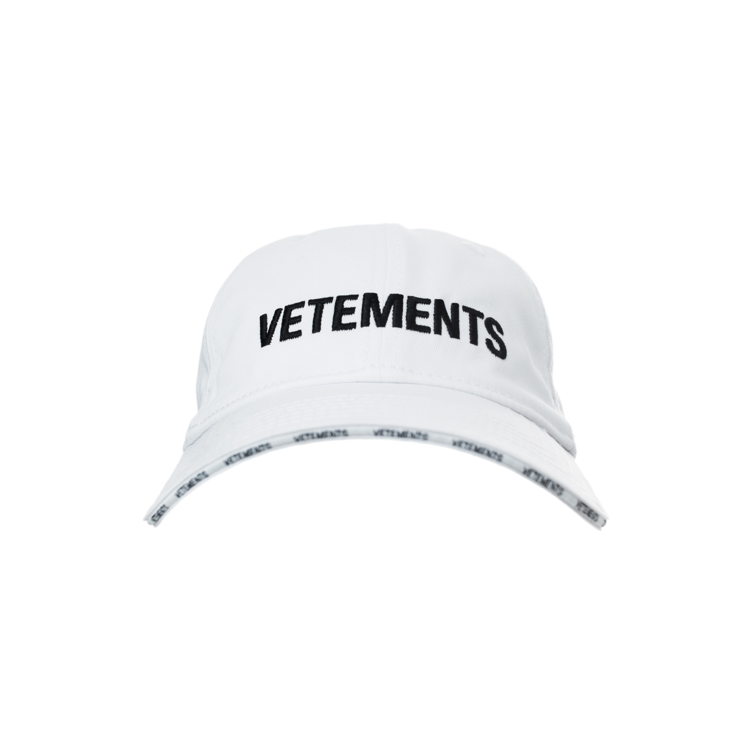 Buy VETEMENTS men white embroidered logo cap for $470 online on