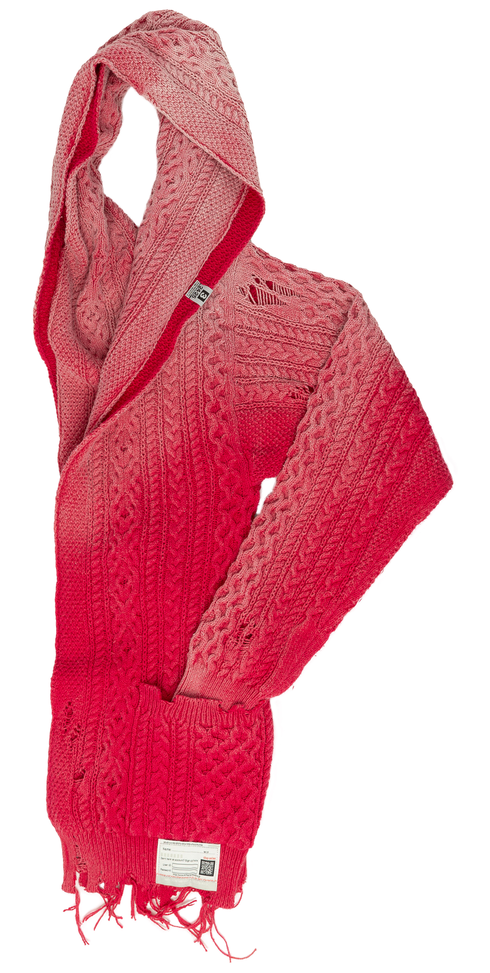 Maison Mihara Yasuhiro Knitted scarf with sleeve