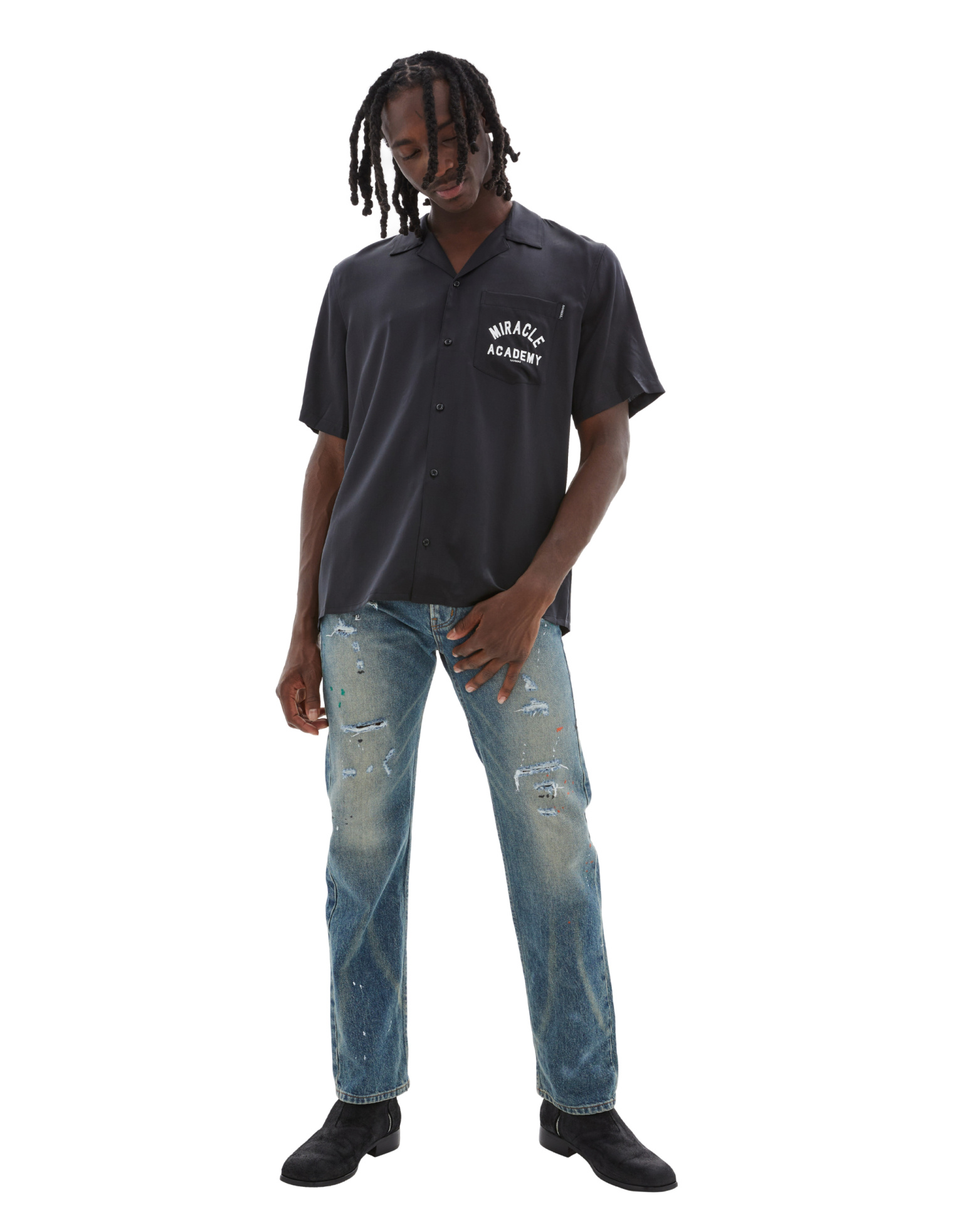 RHUDE Джинсы с эффектом потертости