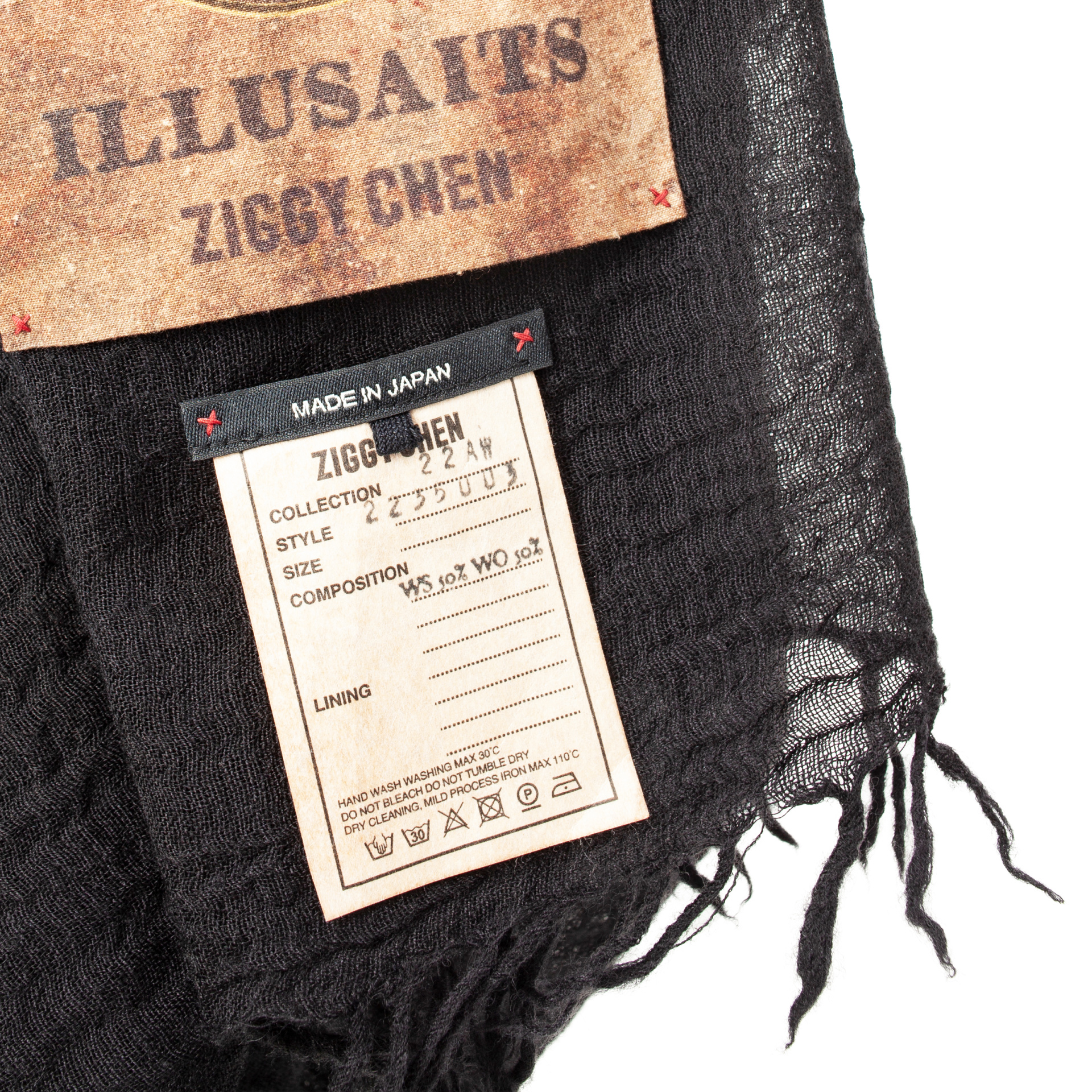 Ziggy Chen Wool square shape scarf